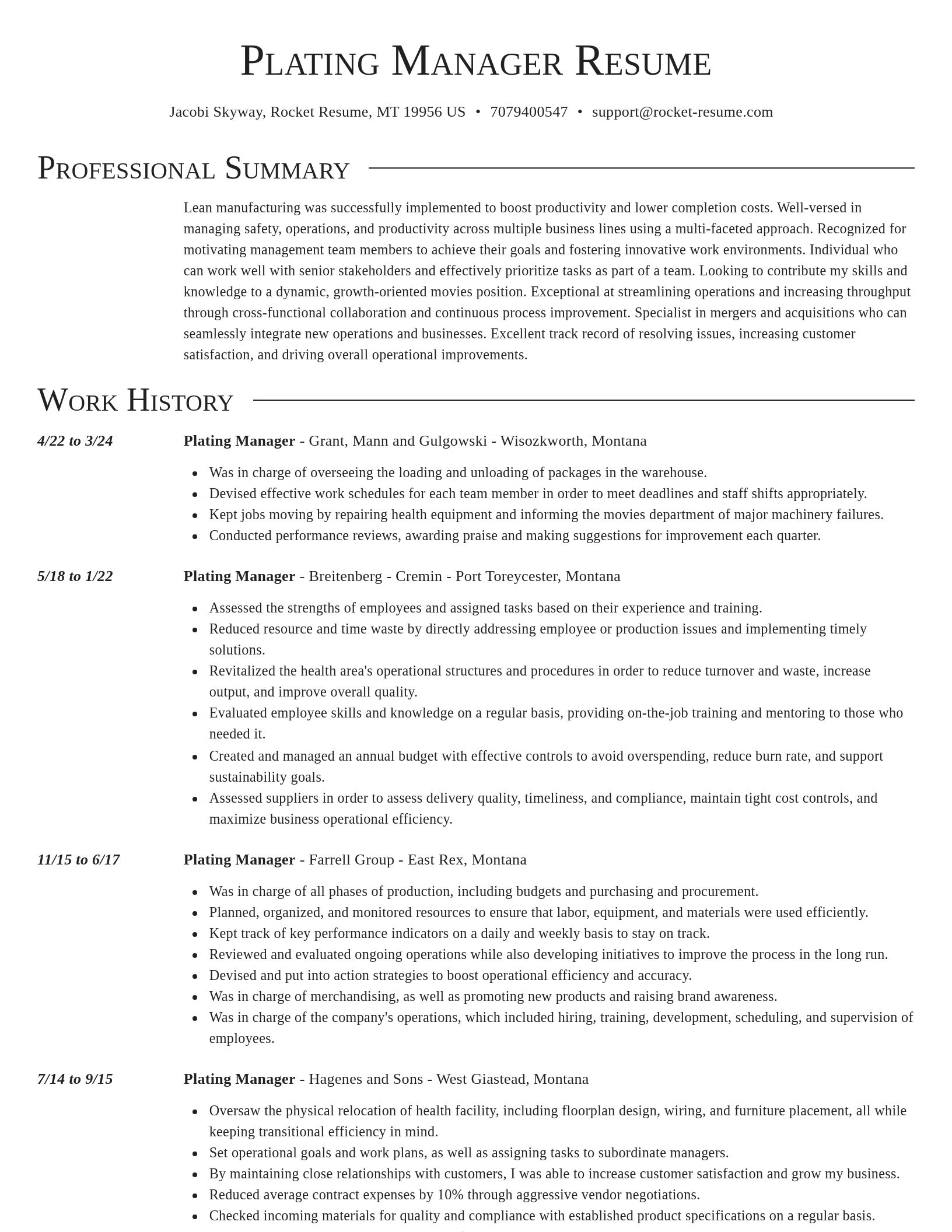 Director resume template
