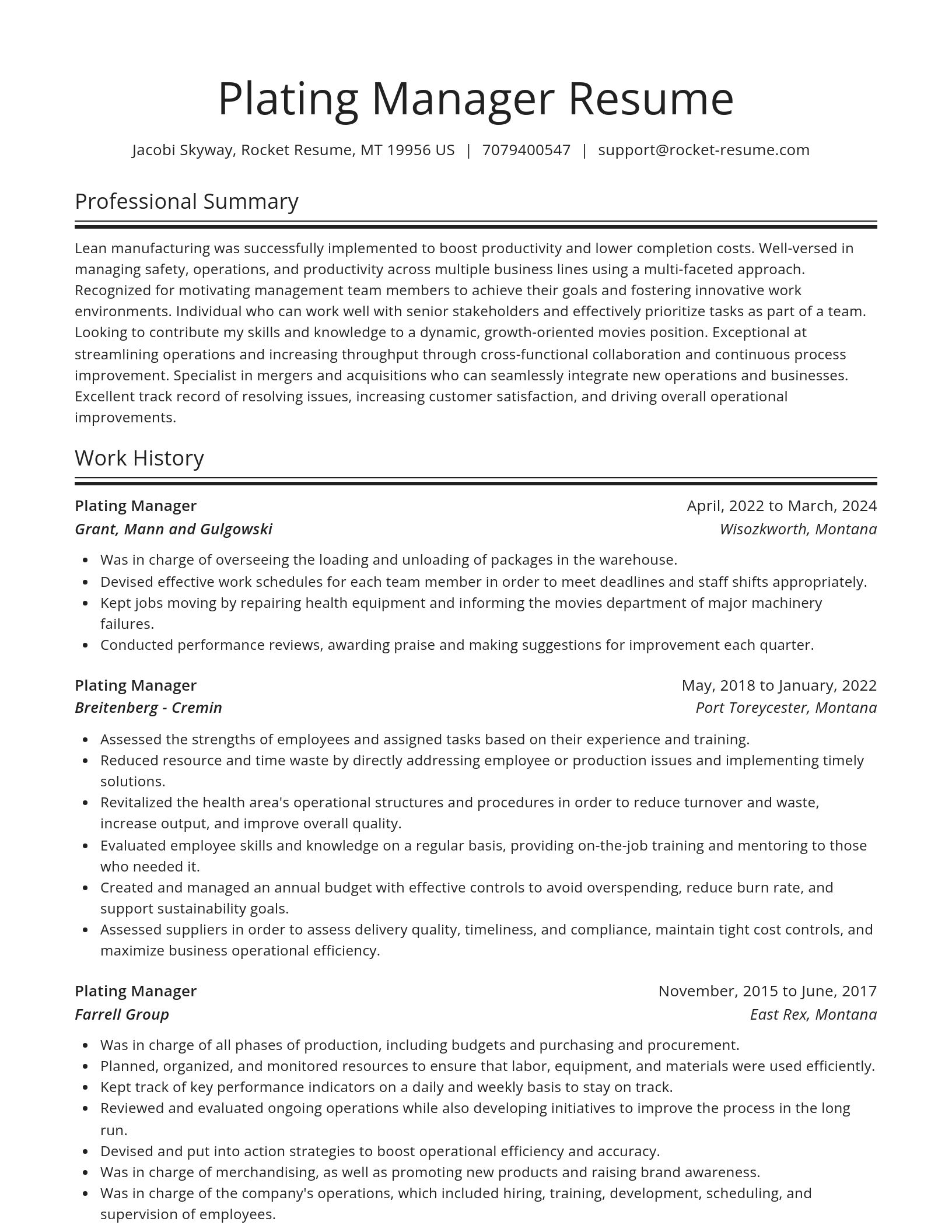 Spotlight resume template