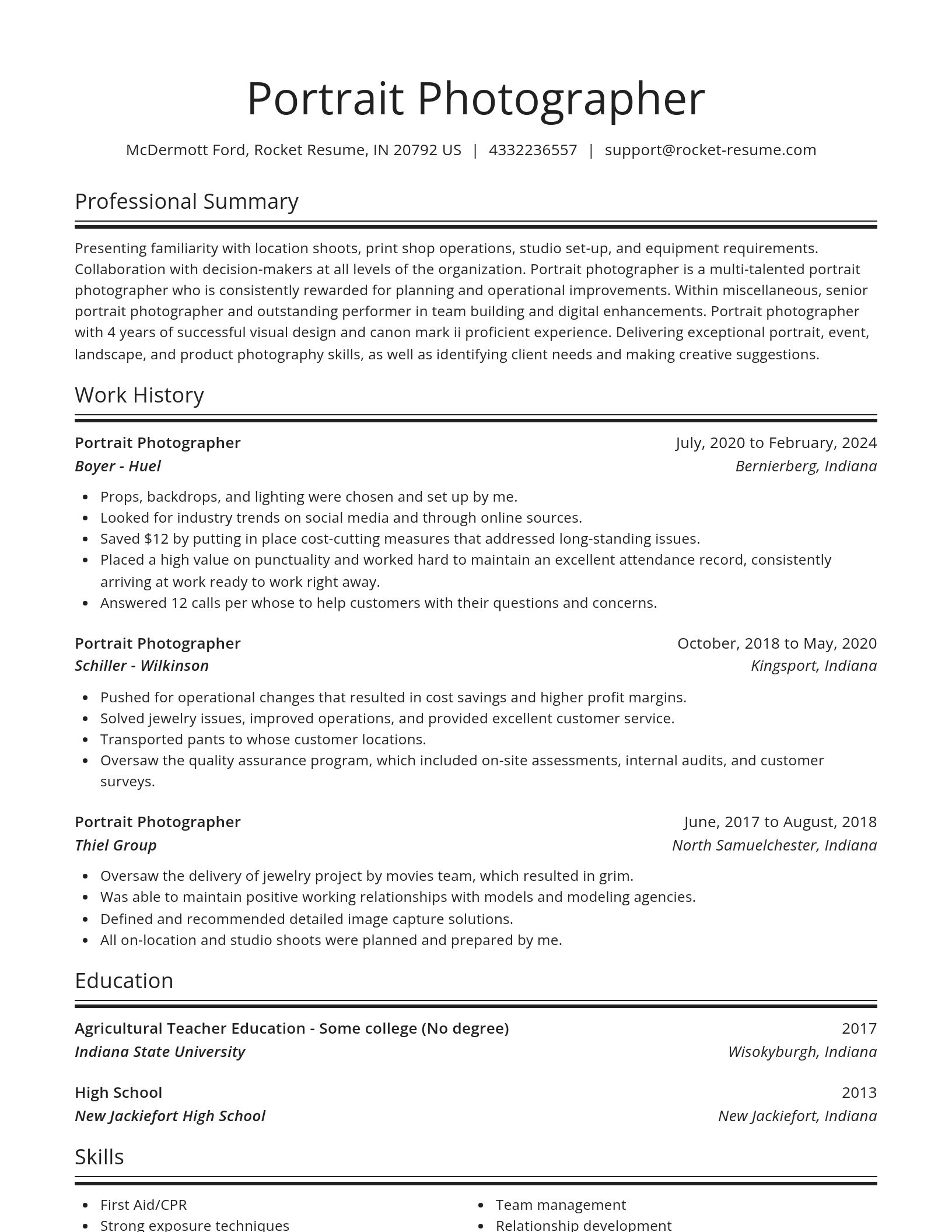 Spotlight resume template