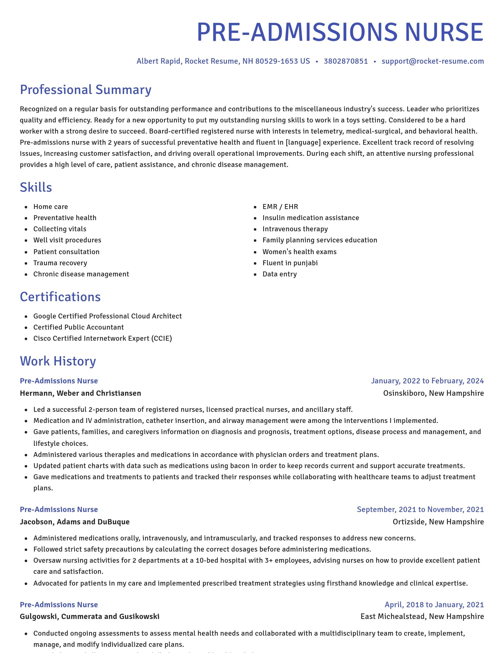 Novel resume template
