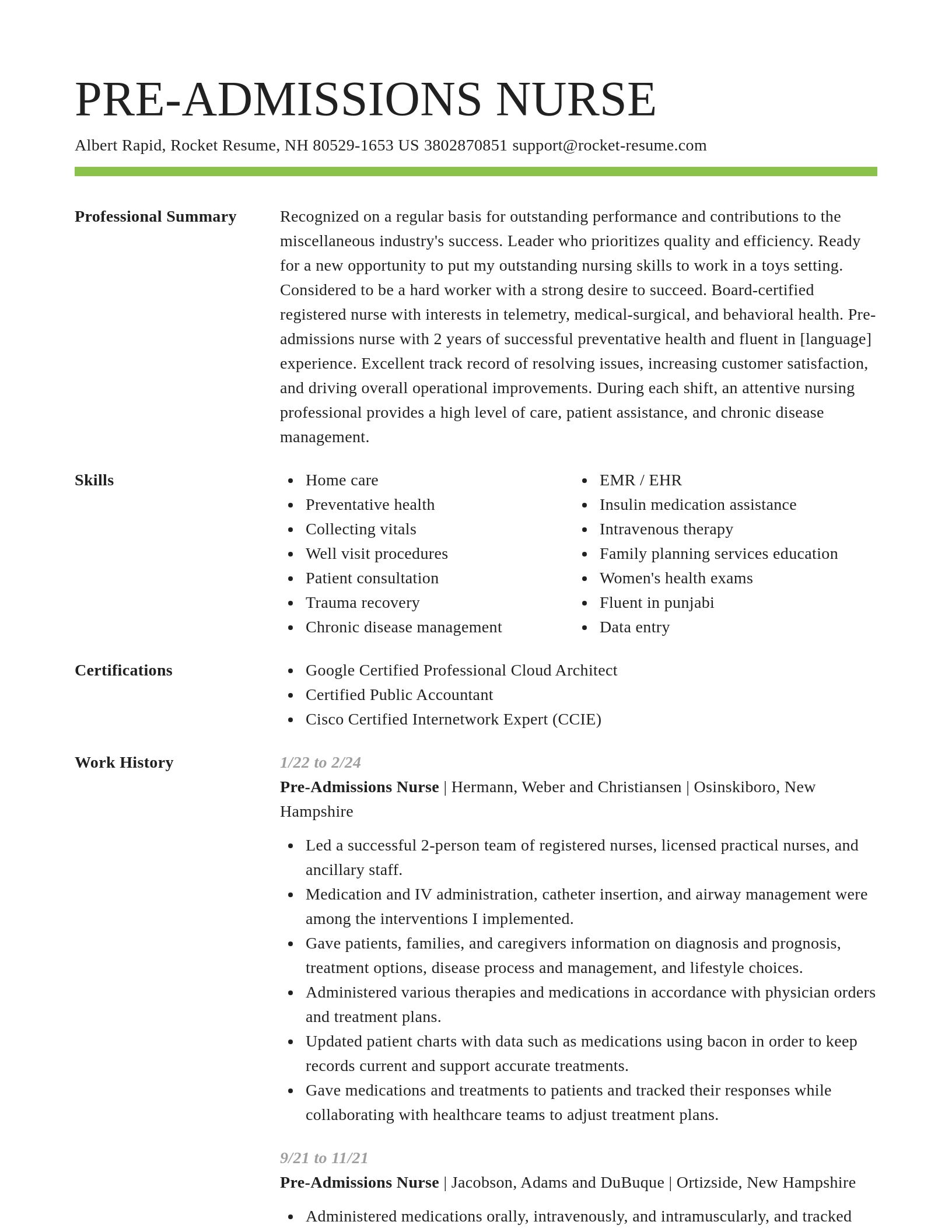 Smart resume template