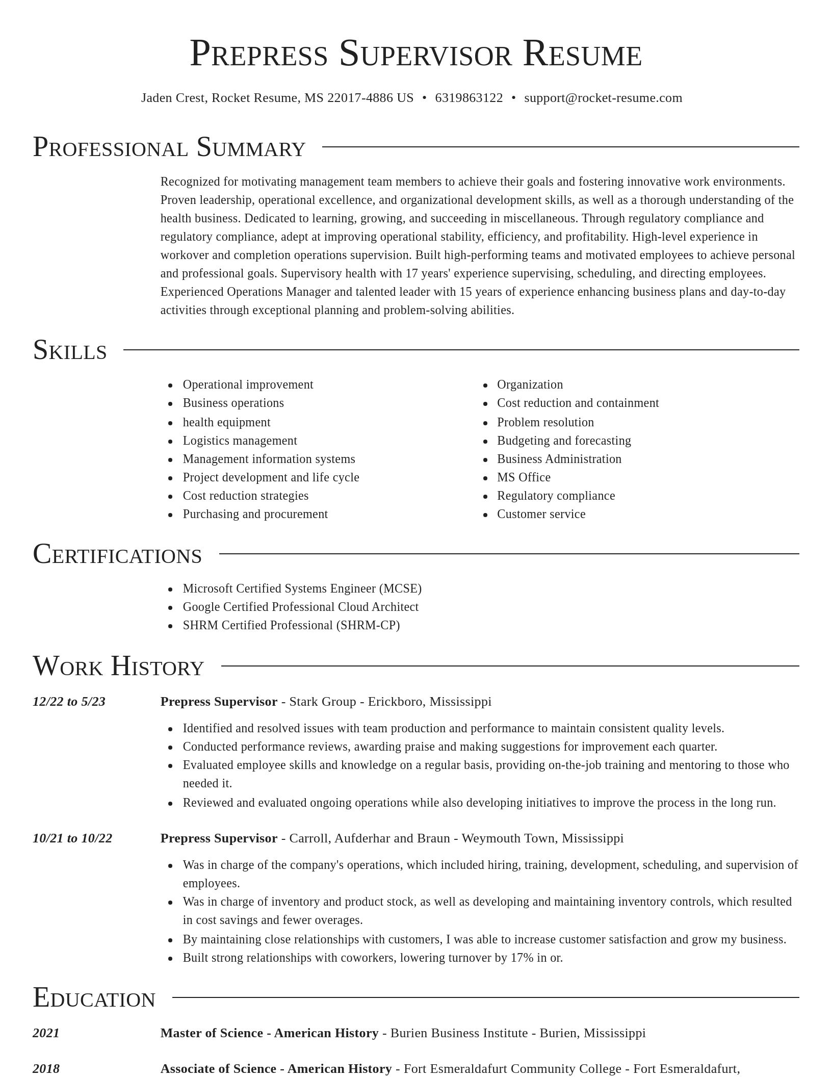 Director resume template