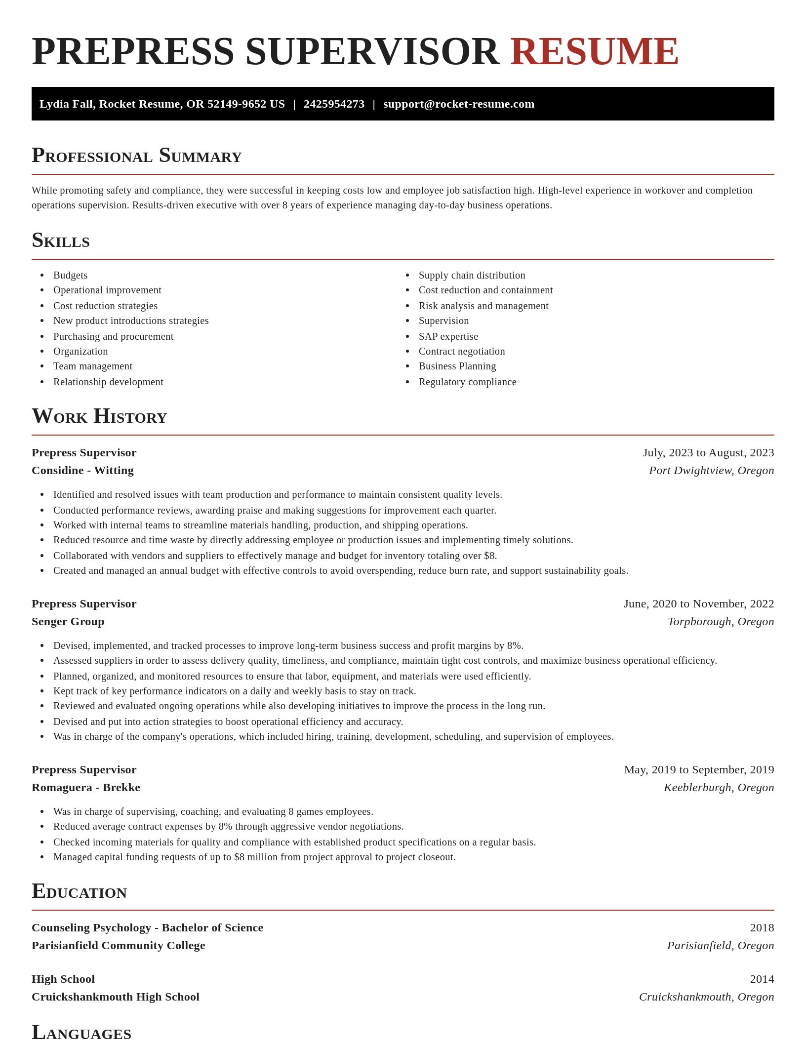 Exquisite resume template