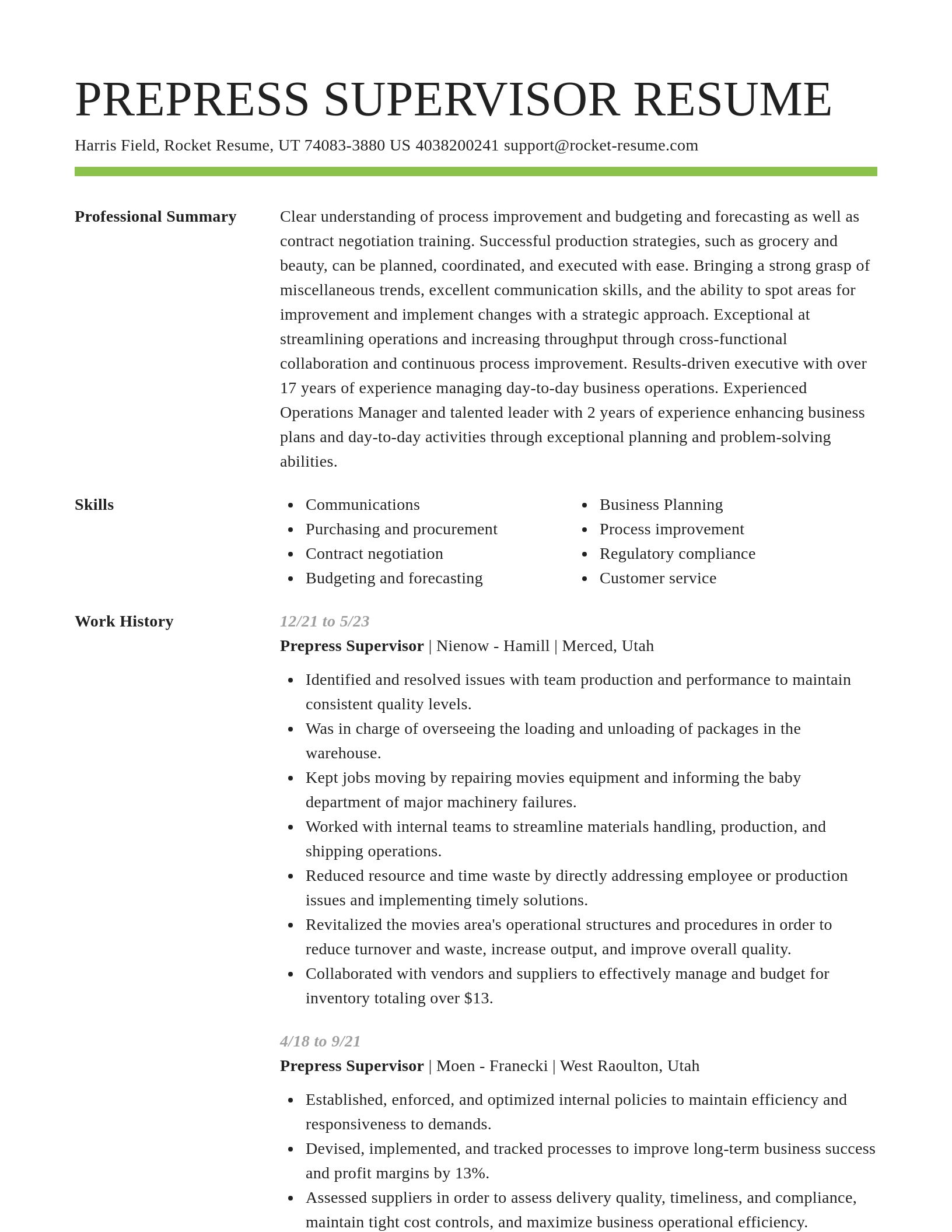 Smart resume template