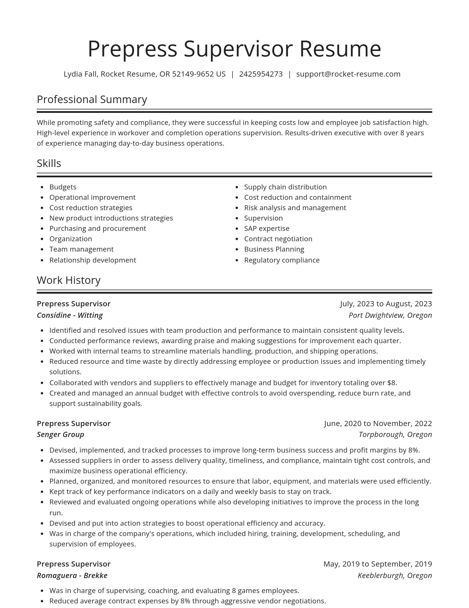 Spotlight resume template