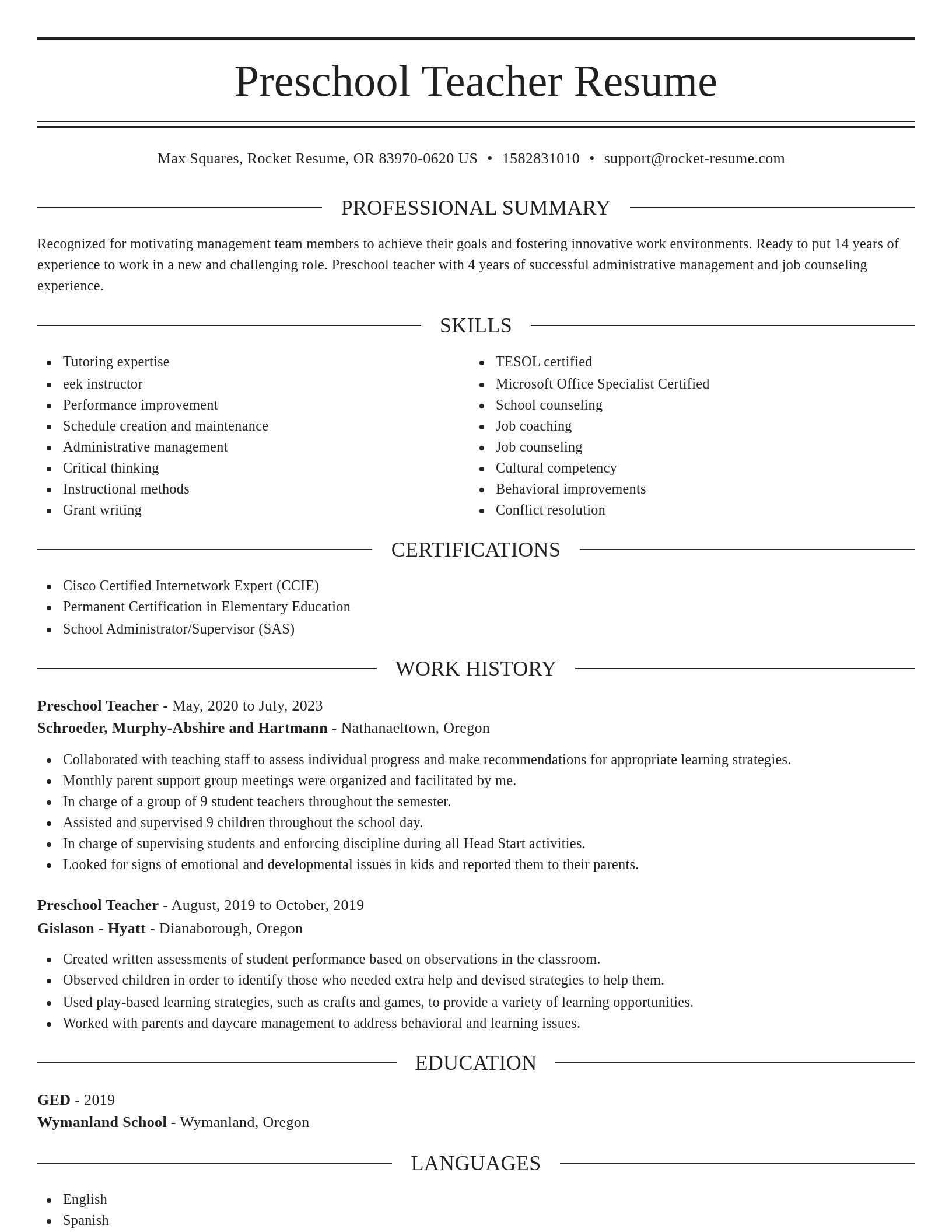 Elegant resume template