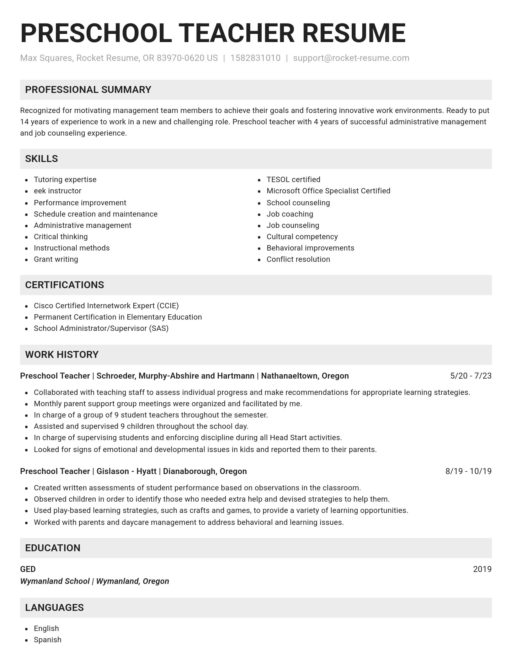Genius resume template
