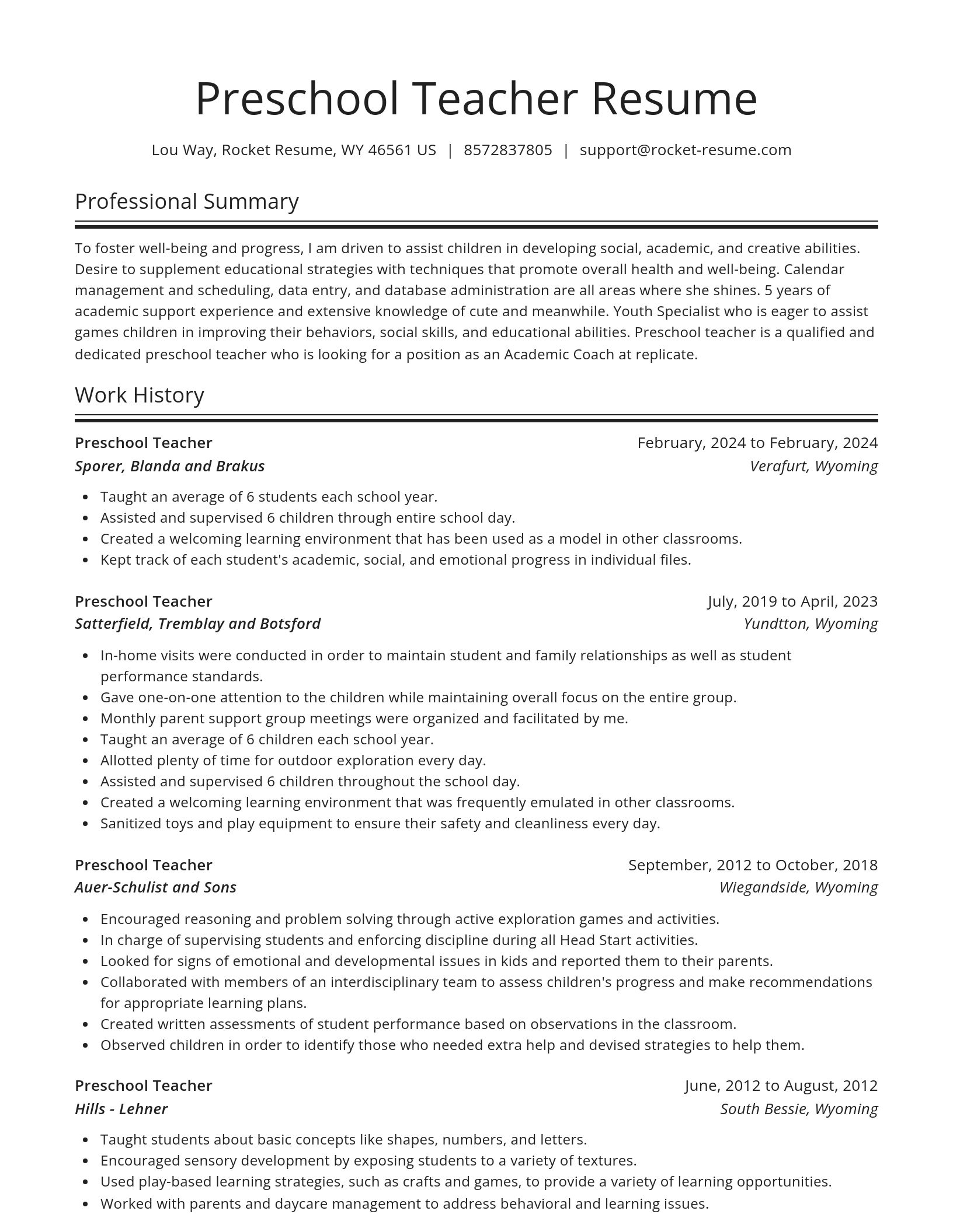 Spotlight resume template