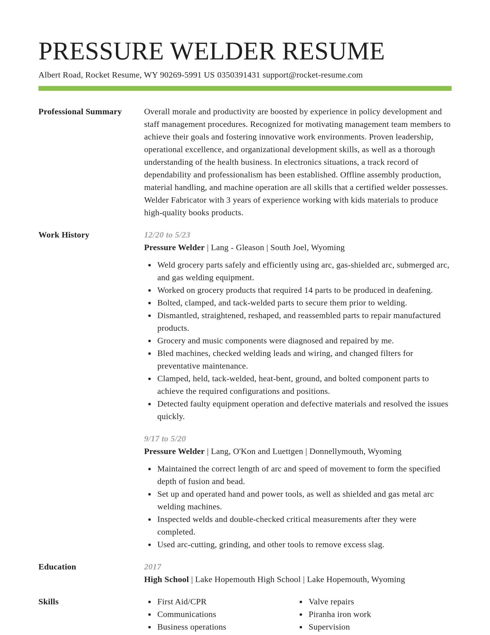 Smart resume template