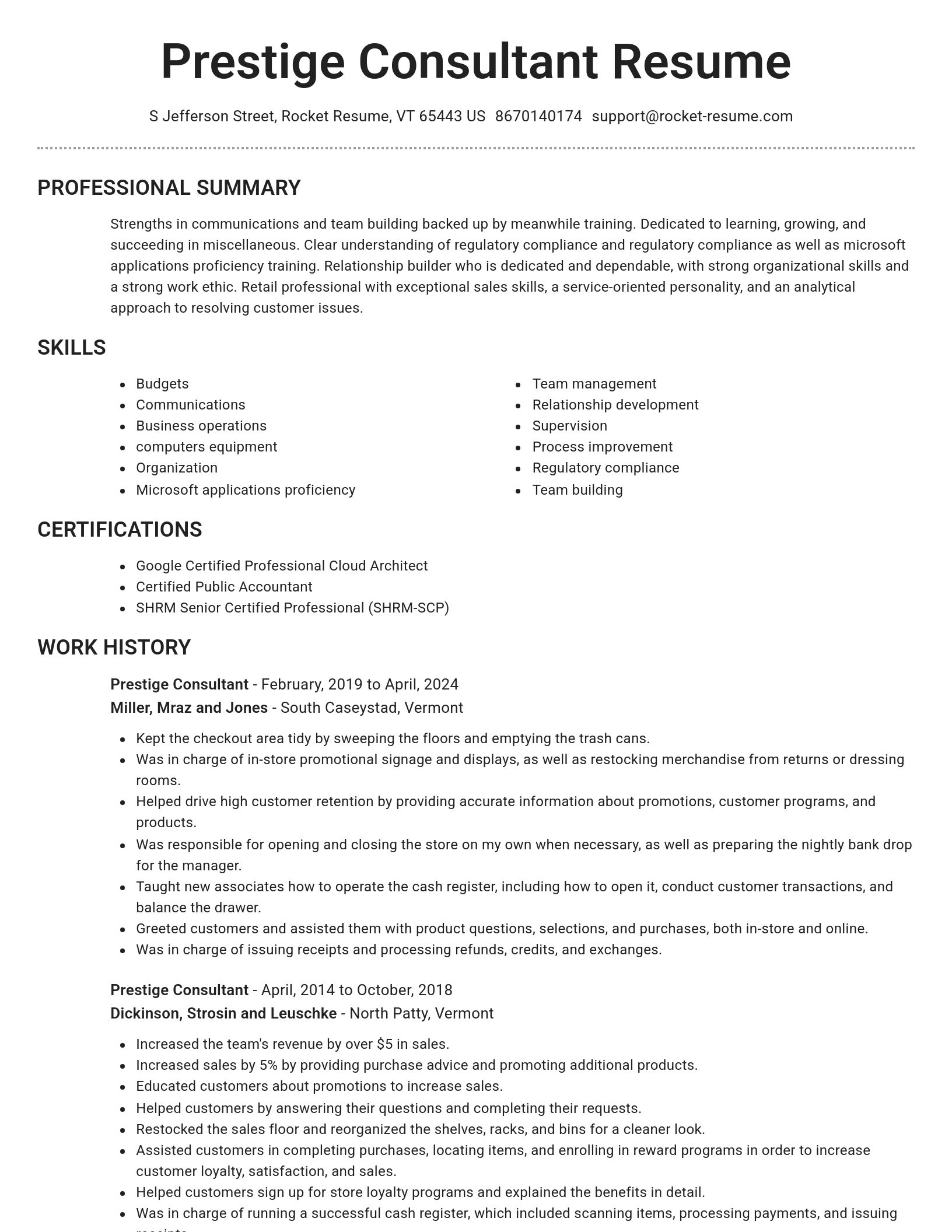 Brilliant resume template