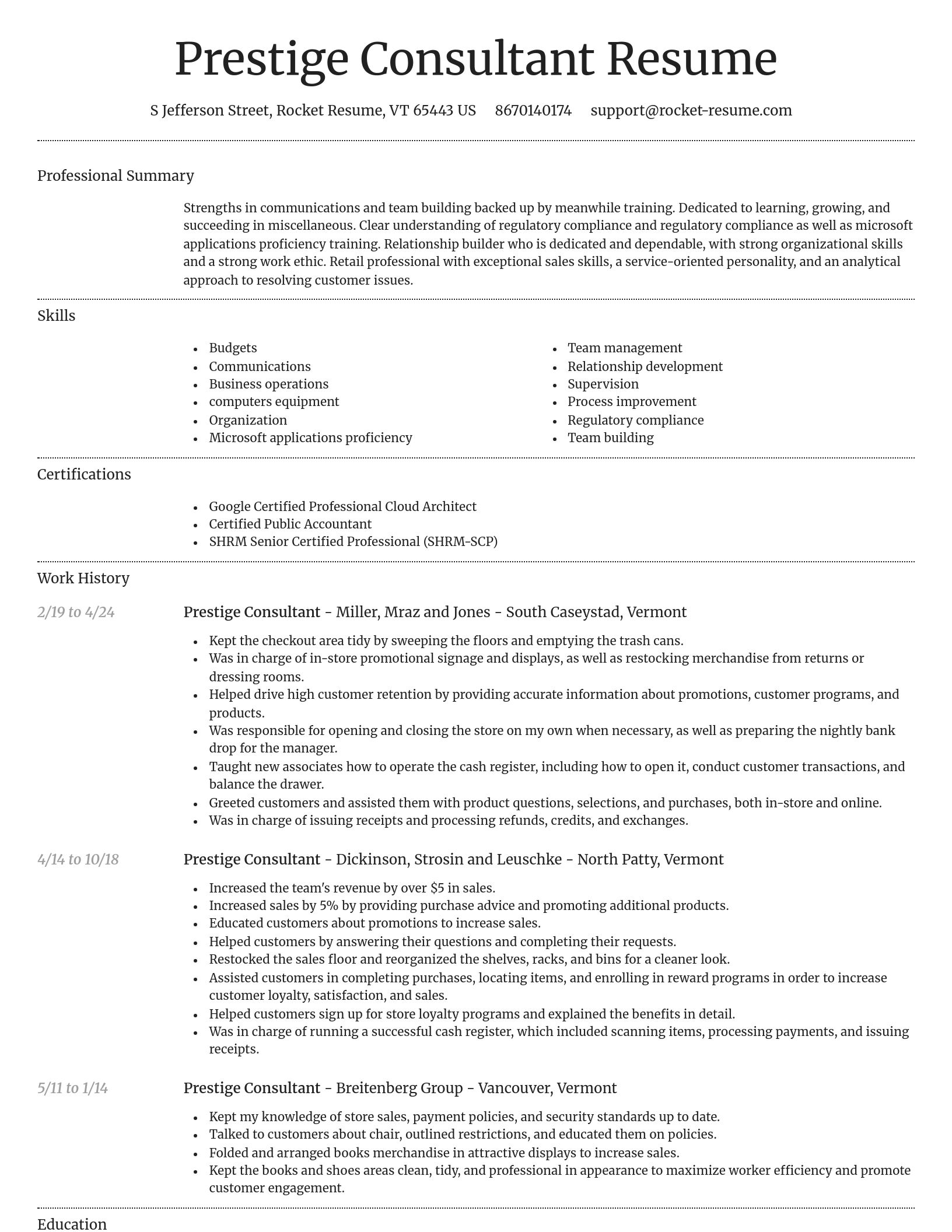 Dignified resume template
