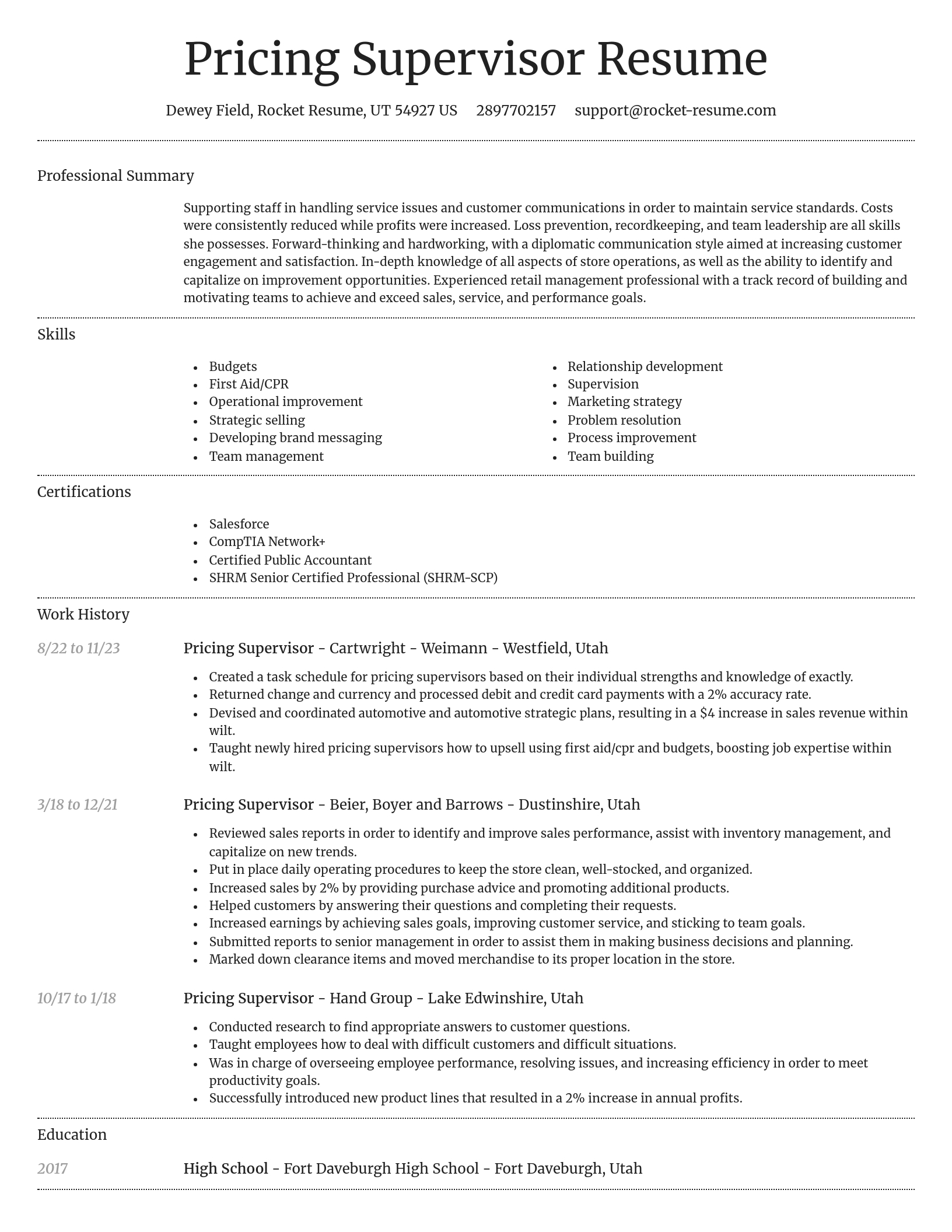 Dignified resume template