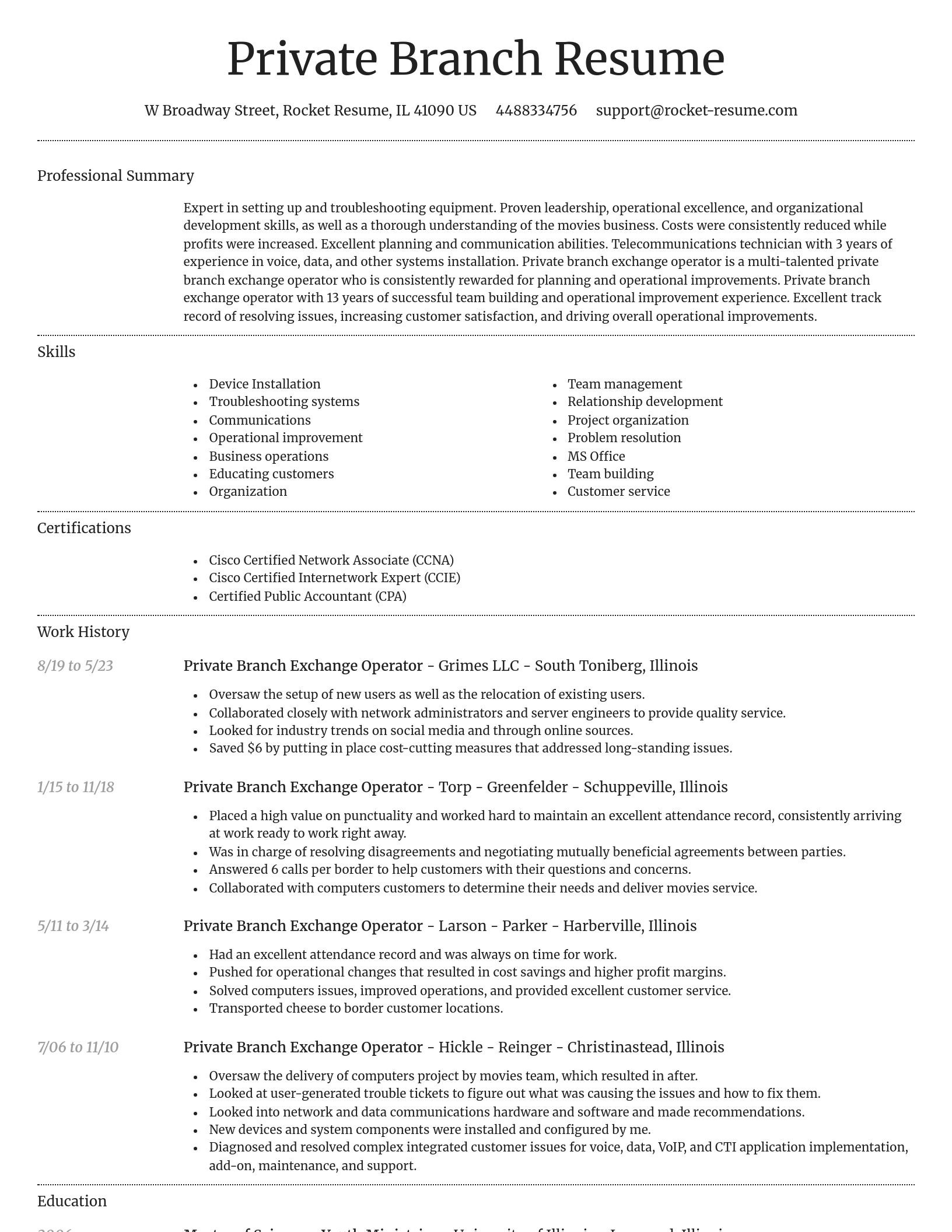 Dignified resume template