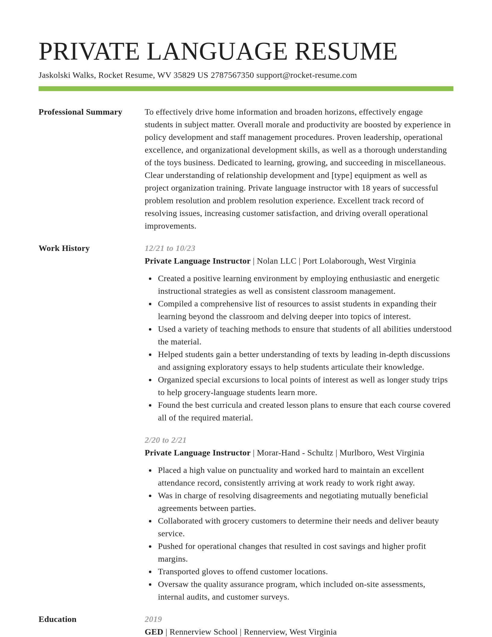 Smart resume template