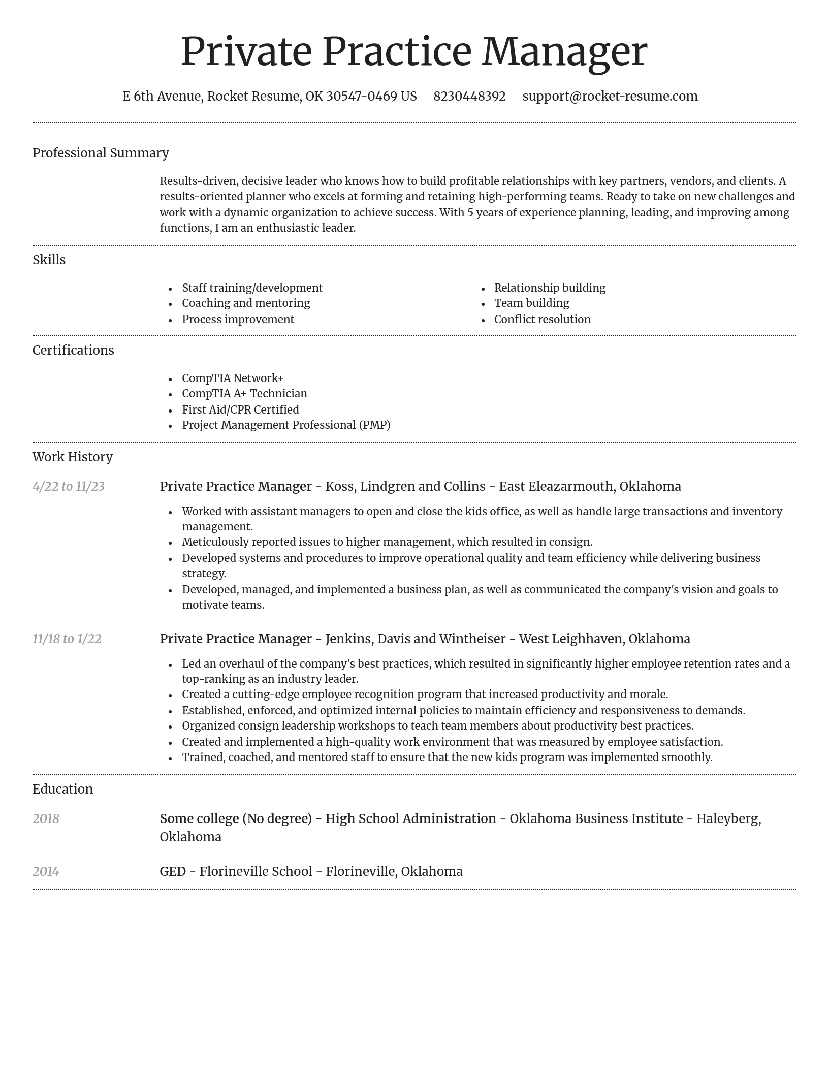 Dignified resume template
