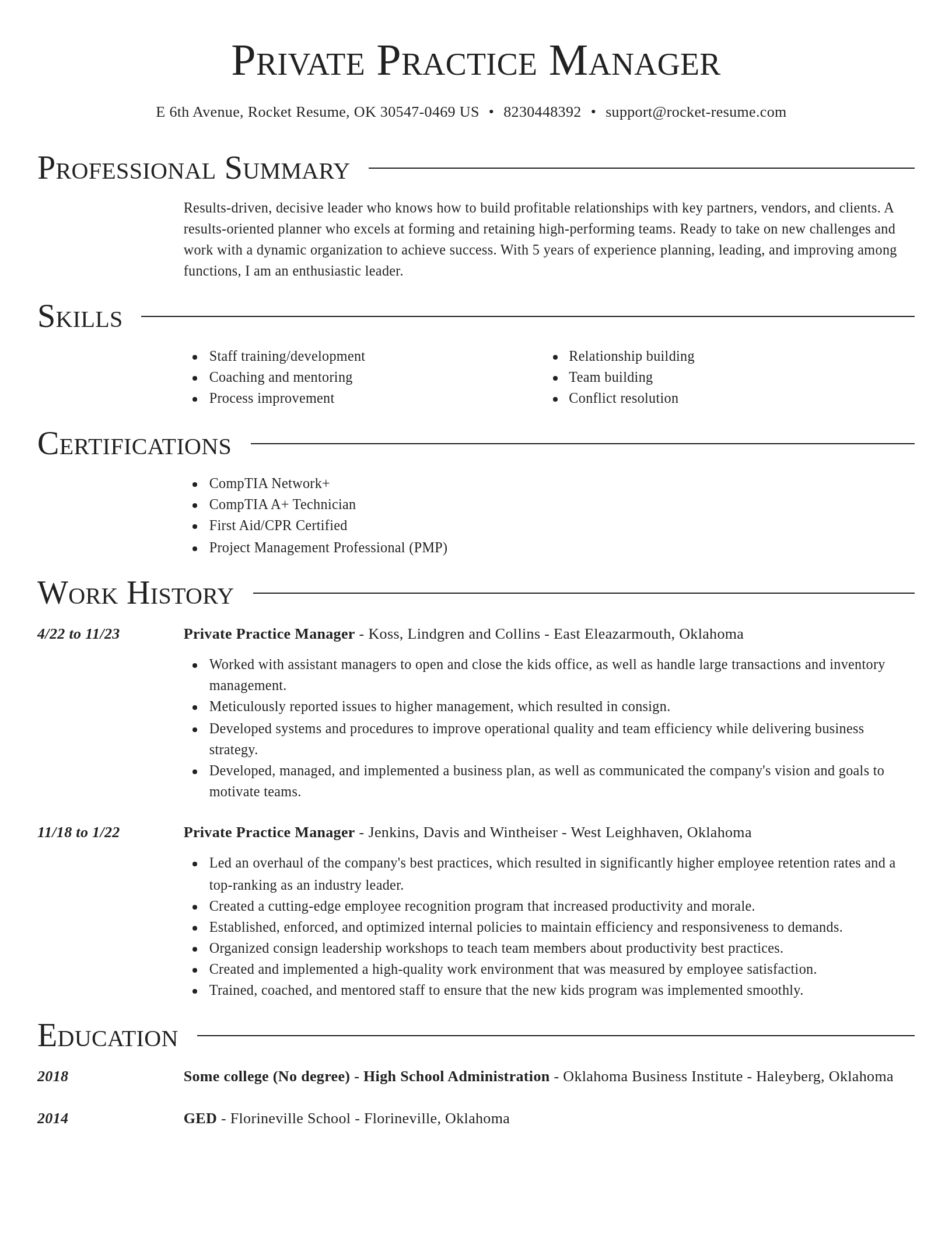 Director resume template