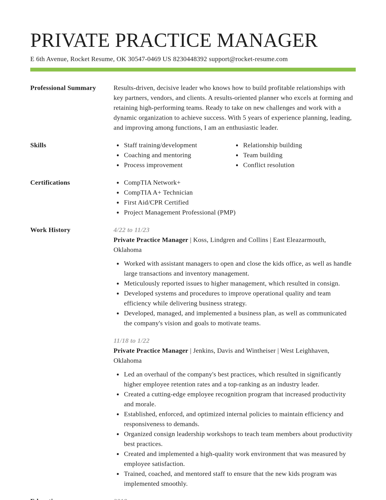 Smart resume template