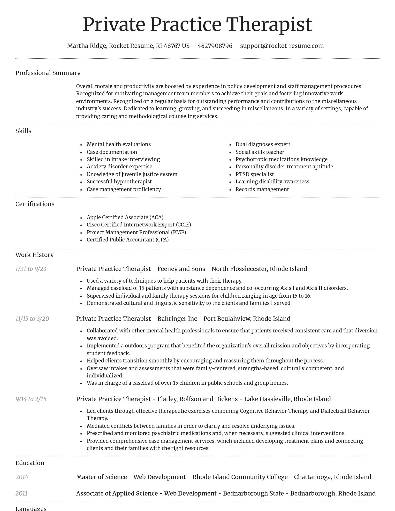 Dignified resume template