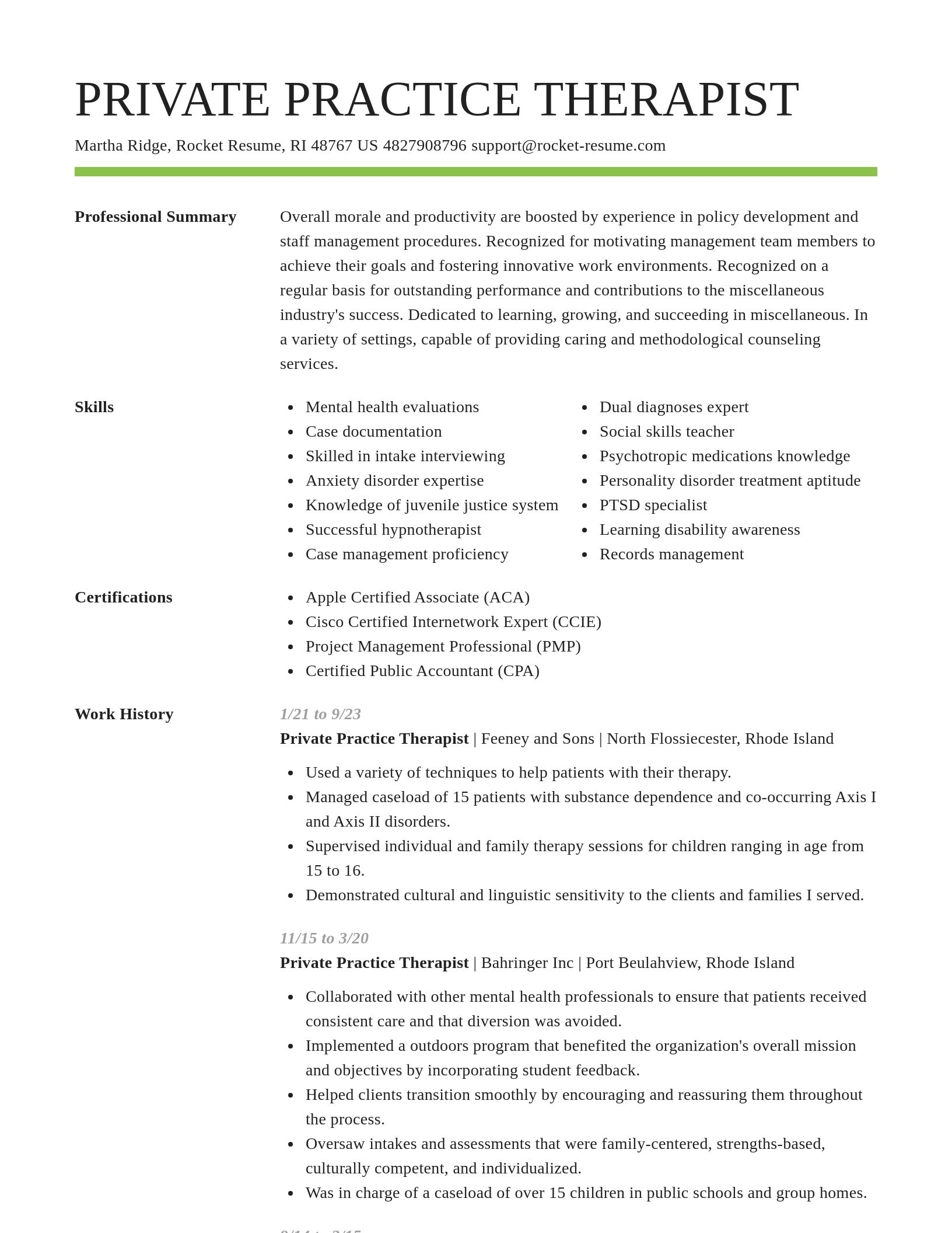 Smart resume template