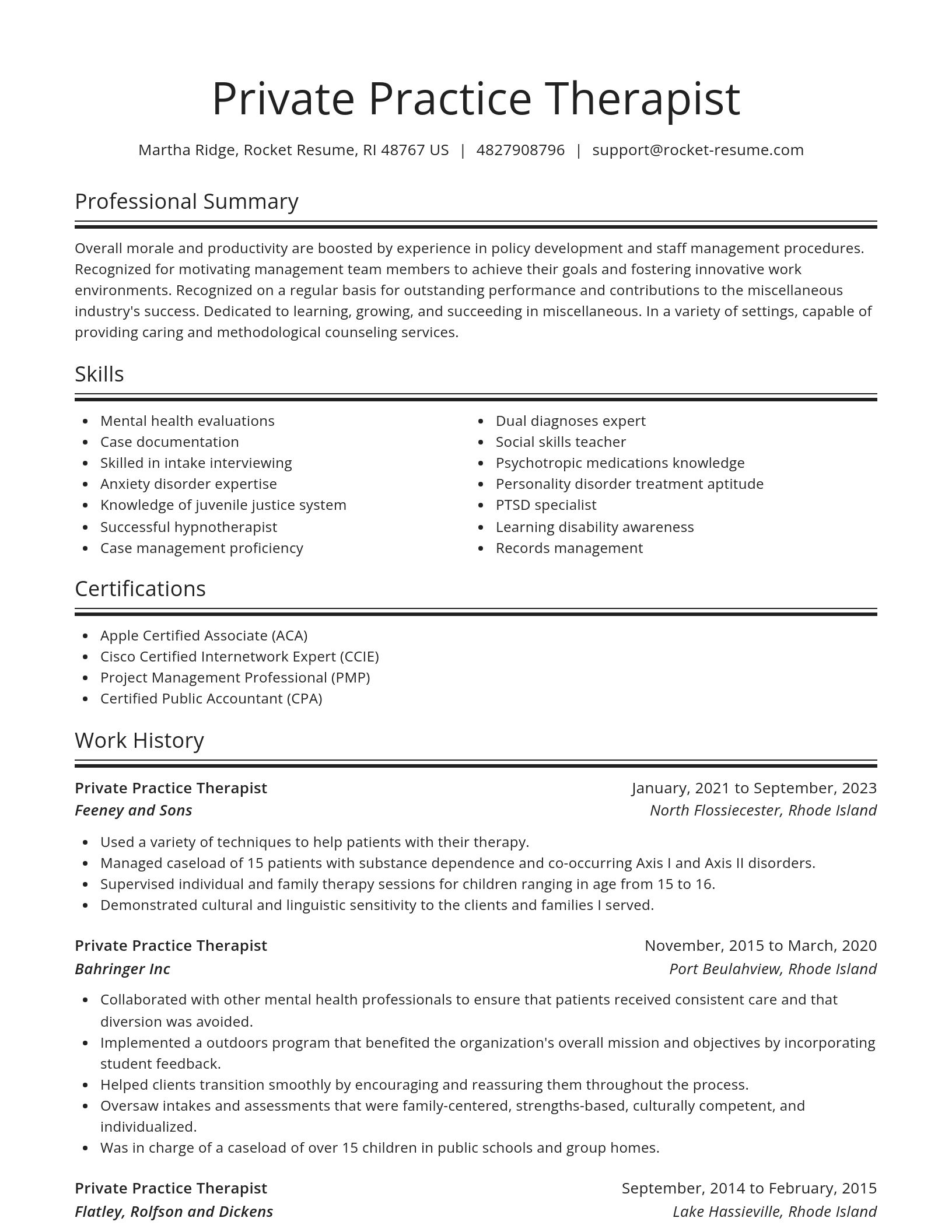 Spotlight resume template