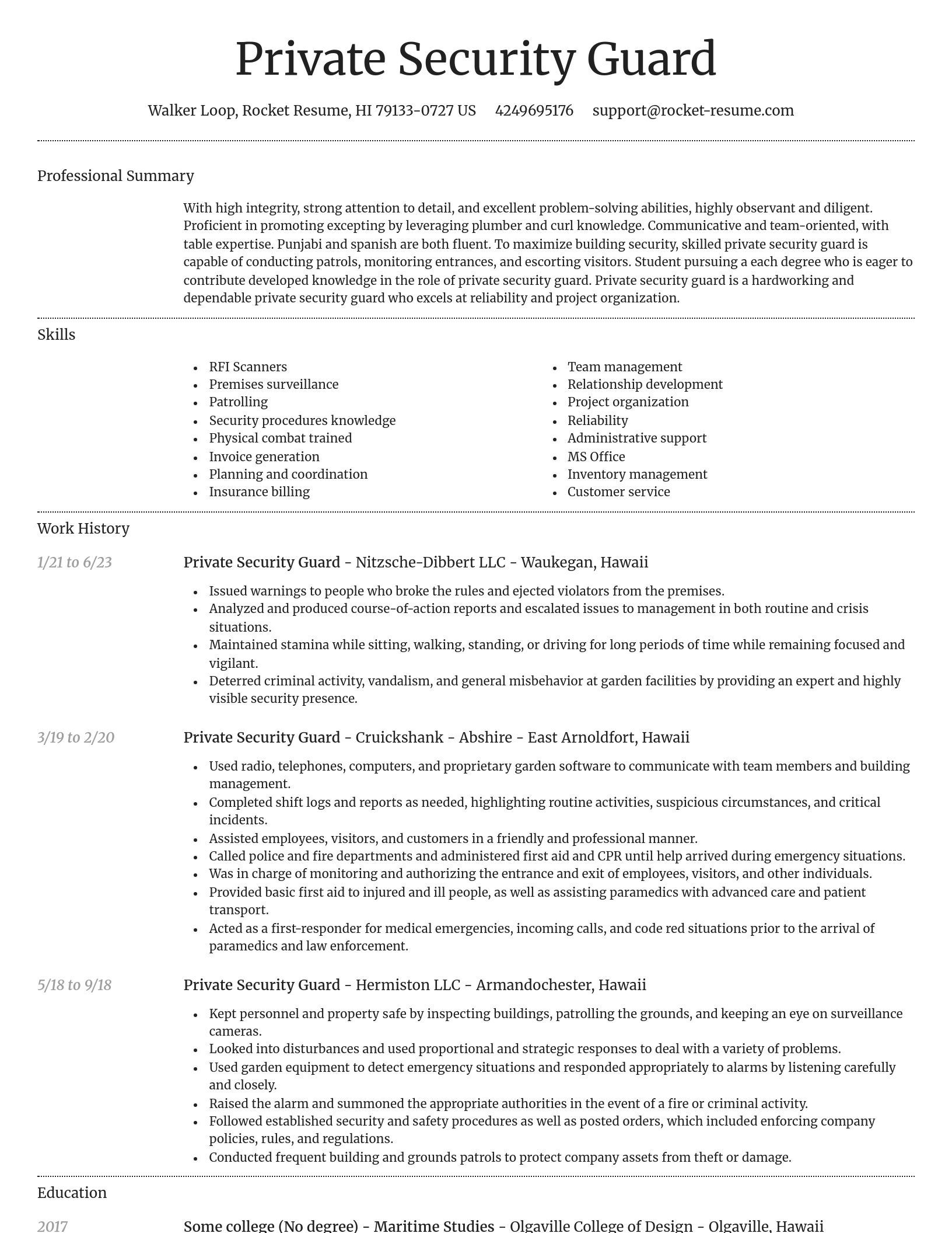 Dignified resume template