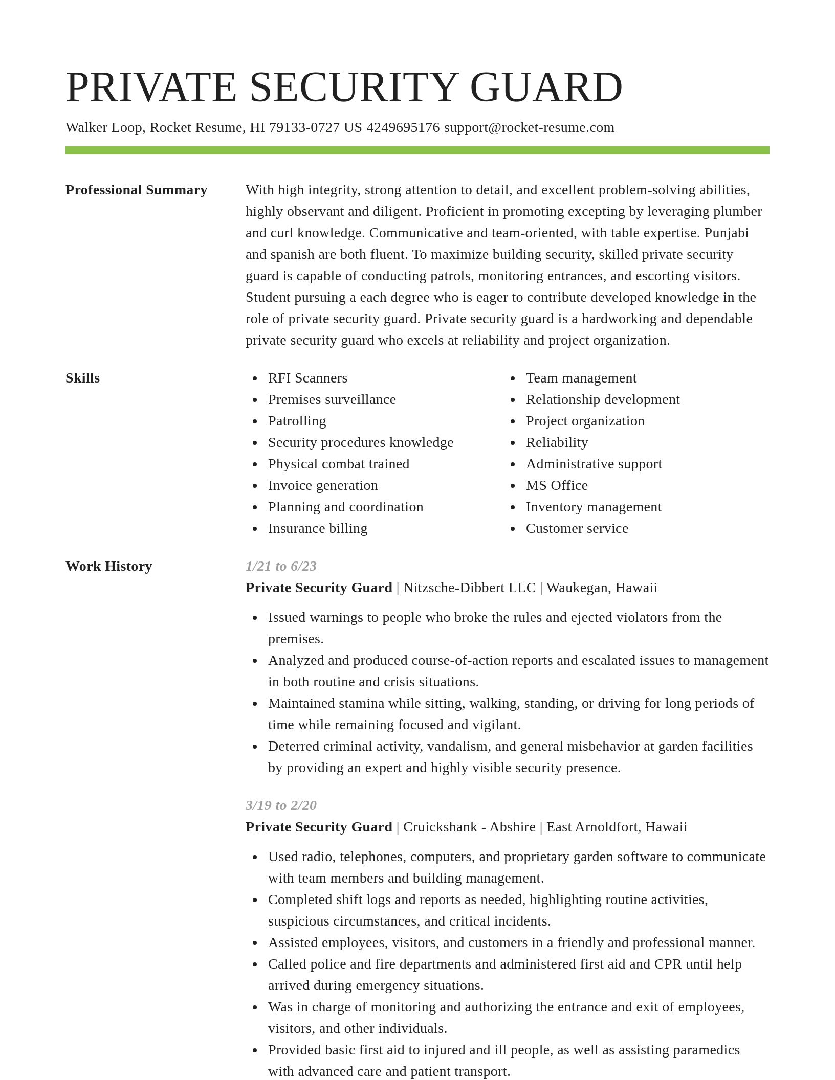 Smart resume template