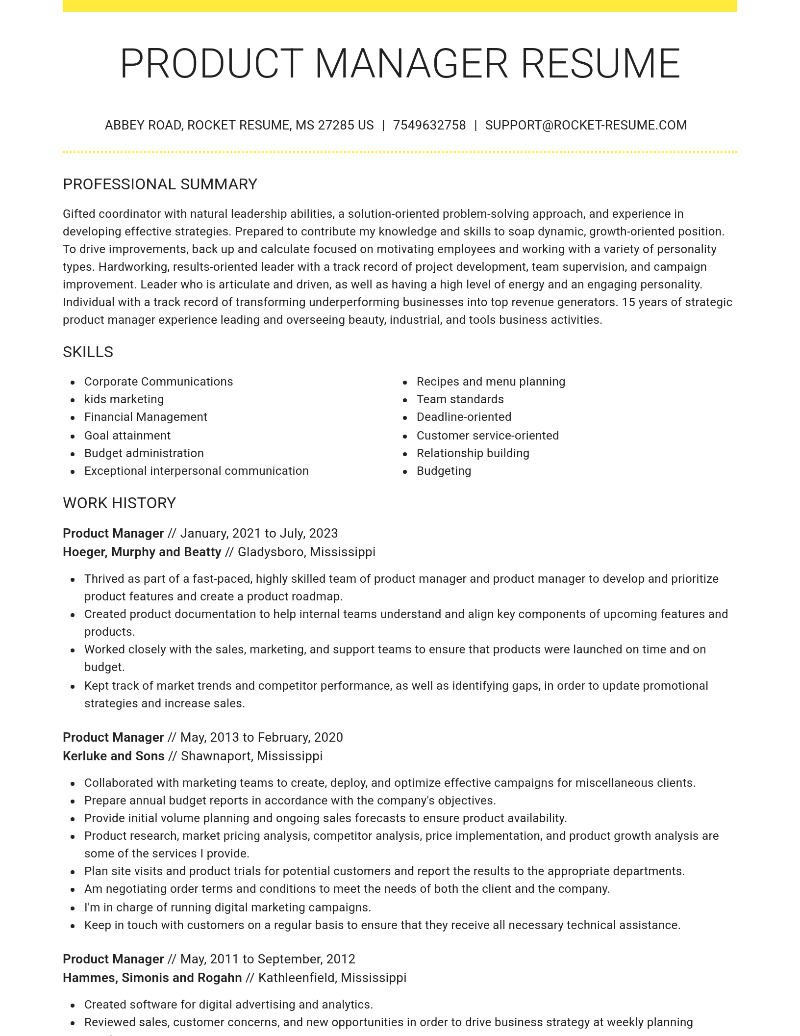 Grand resume template