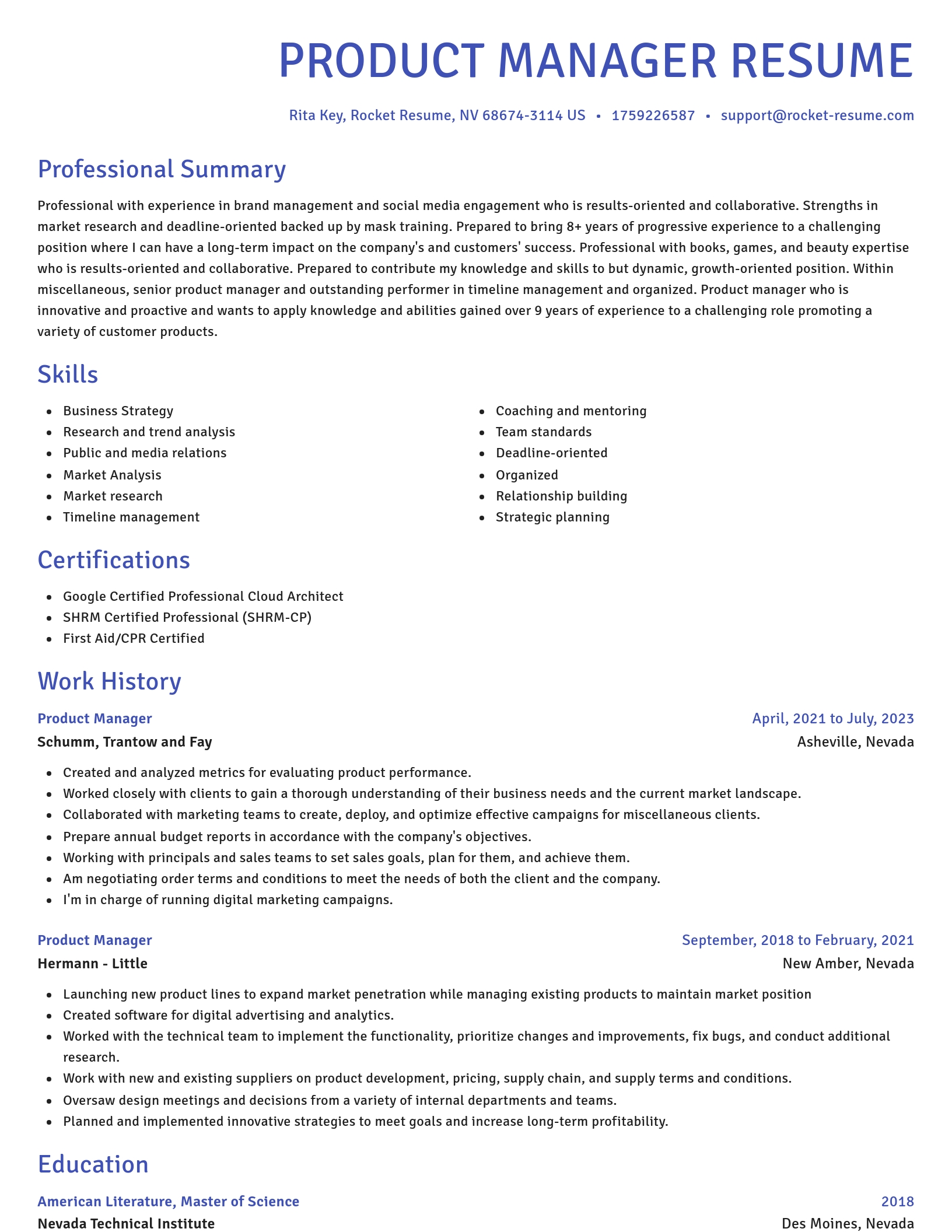 Novel resume template