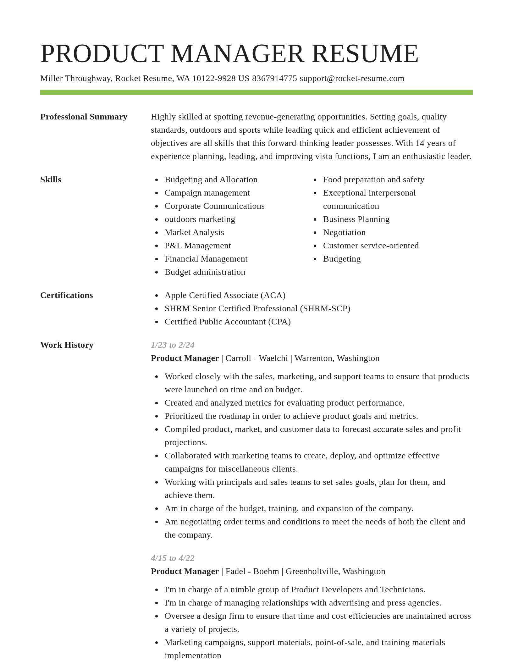 Smart resume template