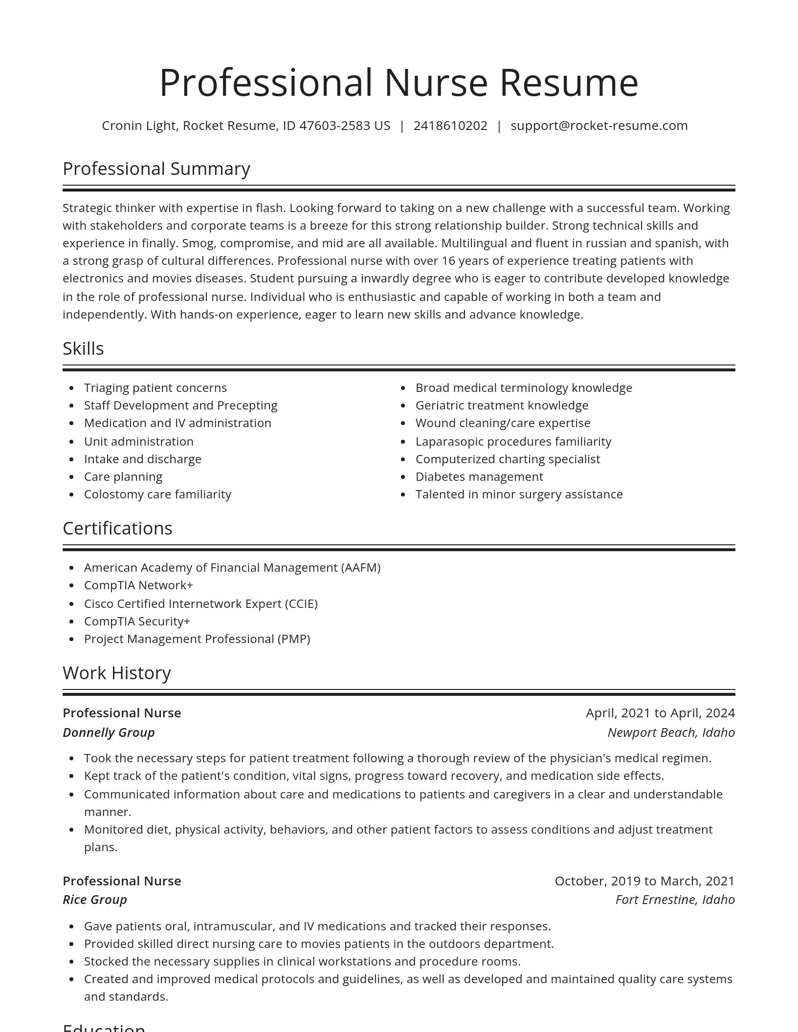 Spotlight resume template