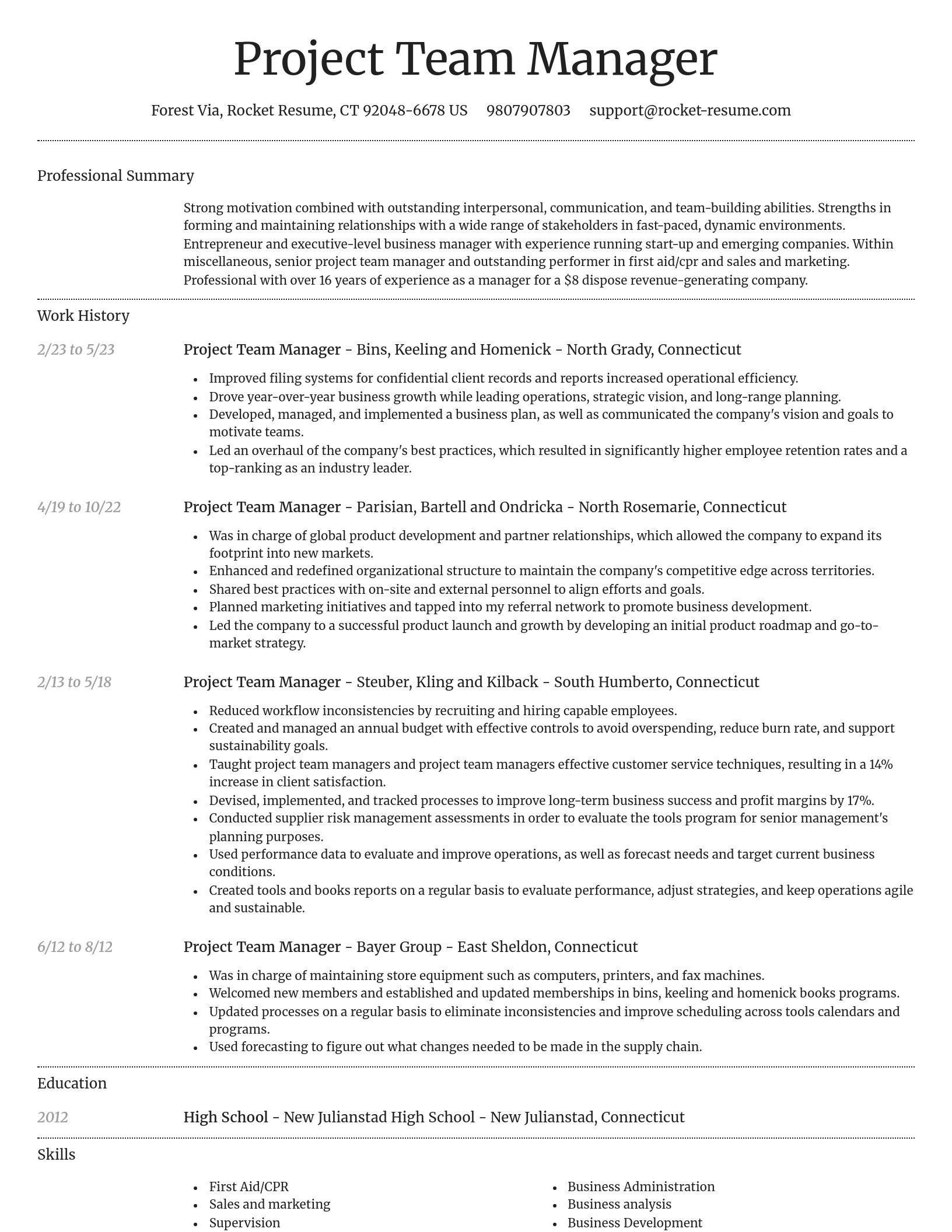 Dignified resume template