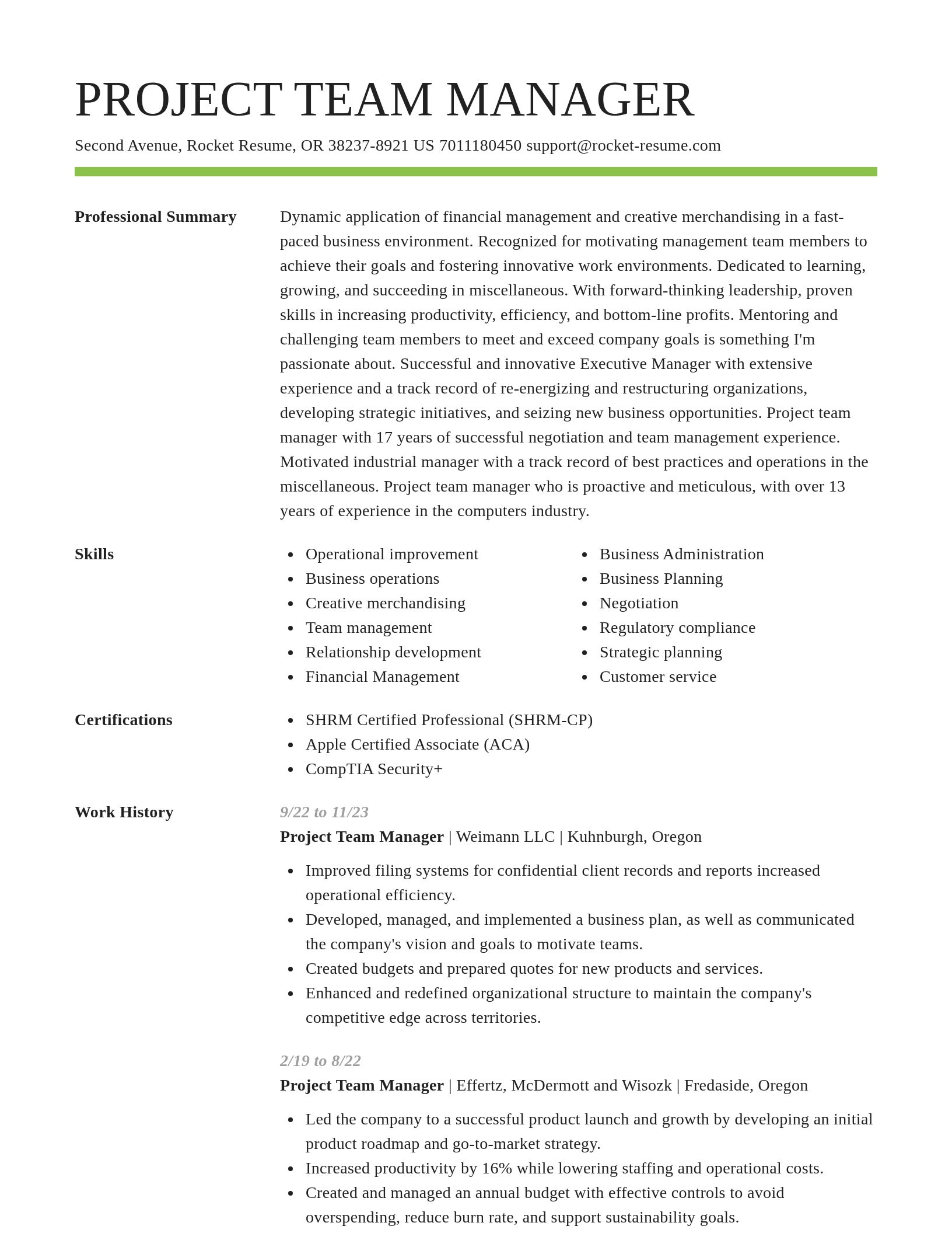 Smart resume template