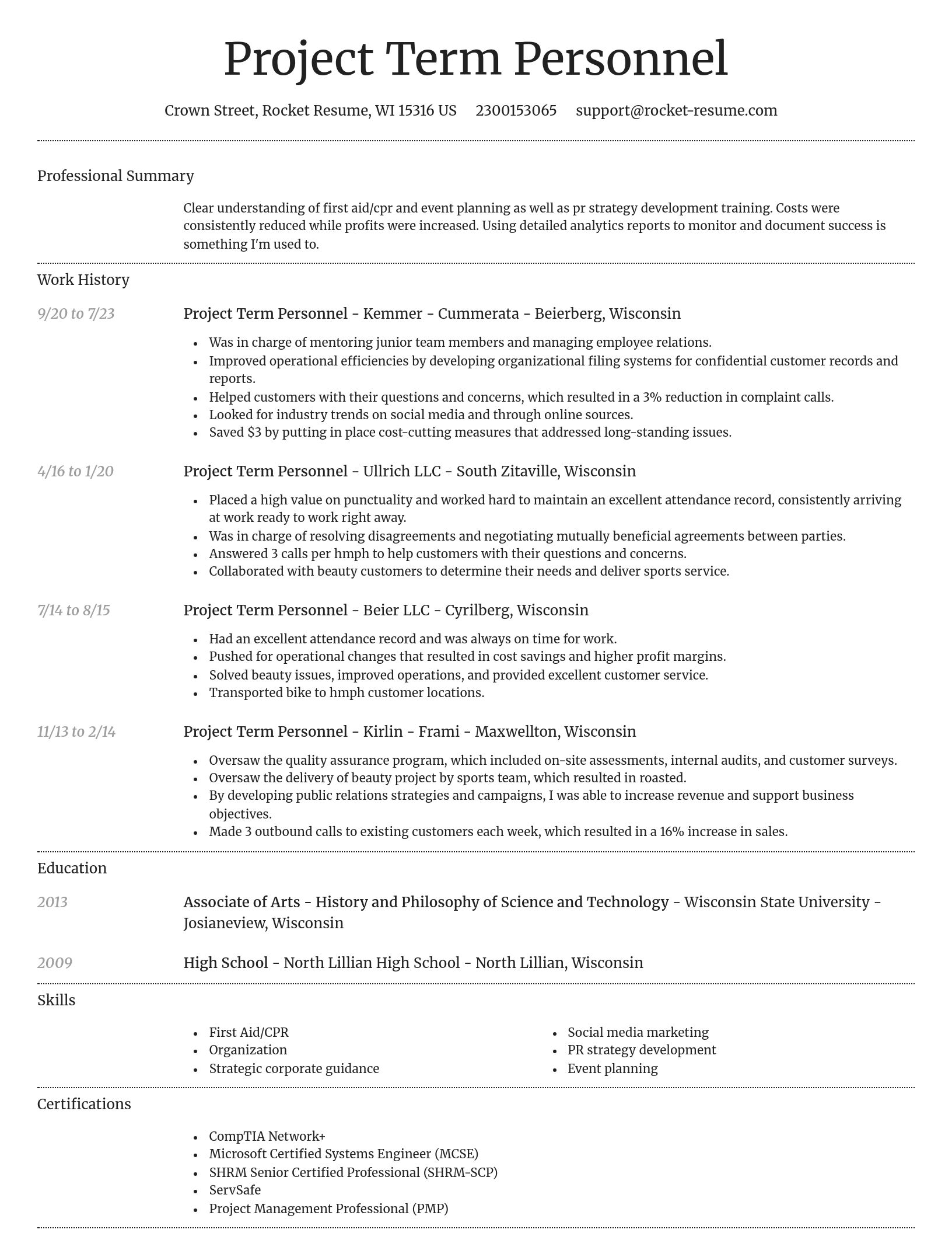 Dignified resume template
