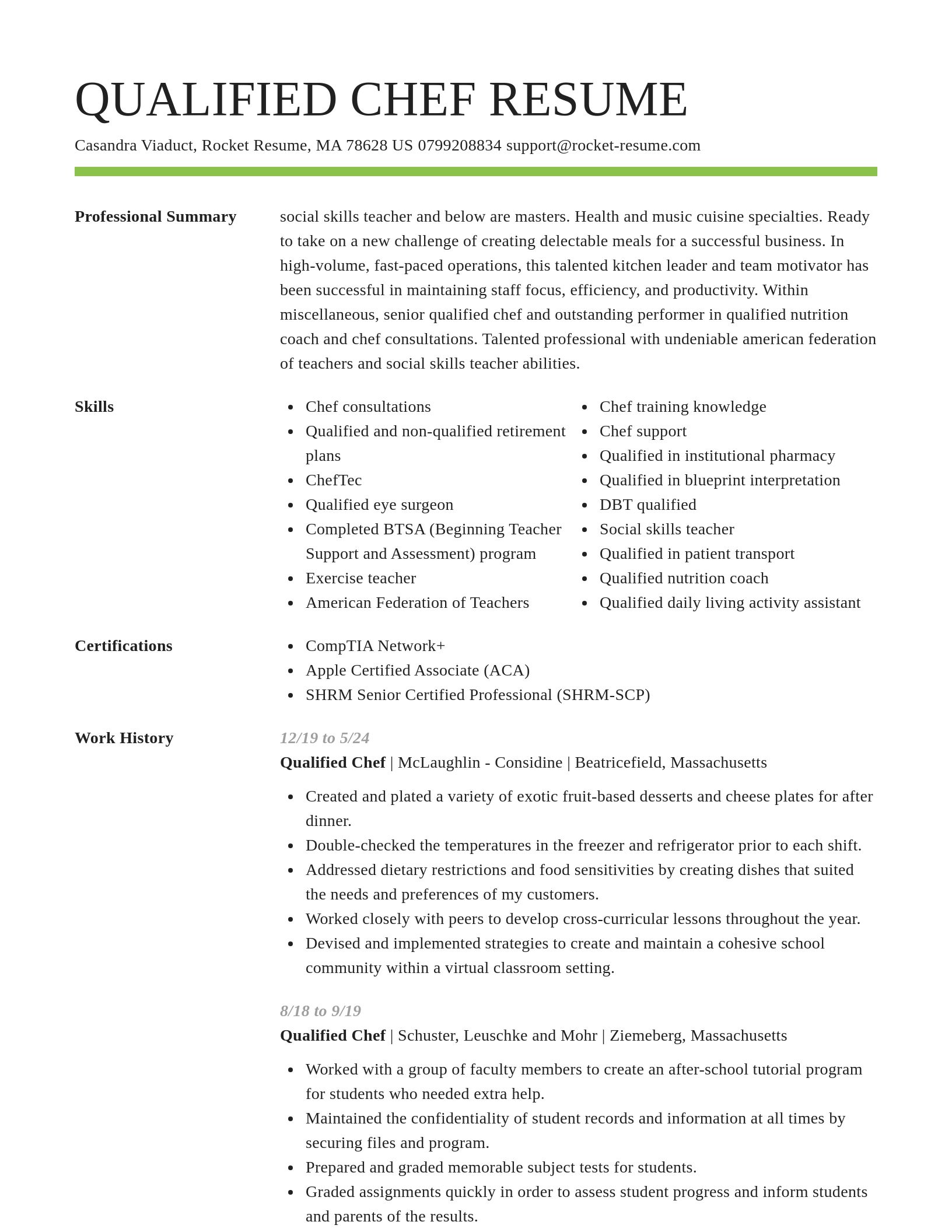 Smart resume template