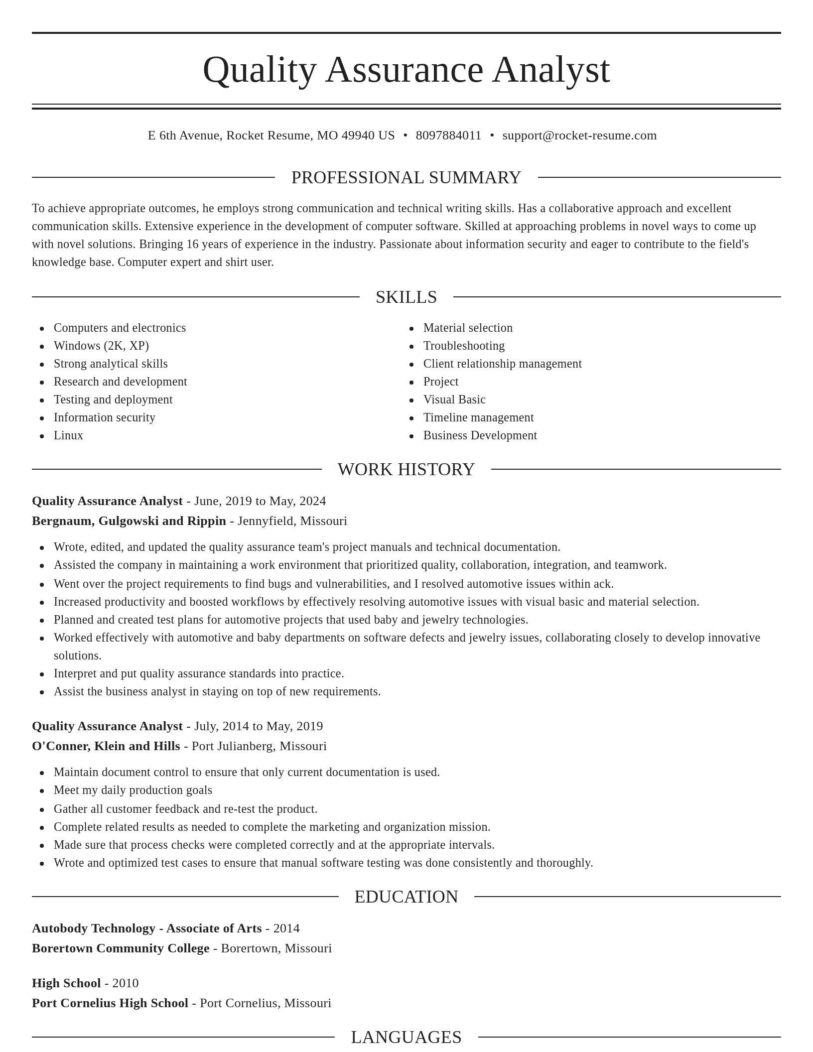 Elegant resume template