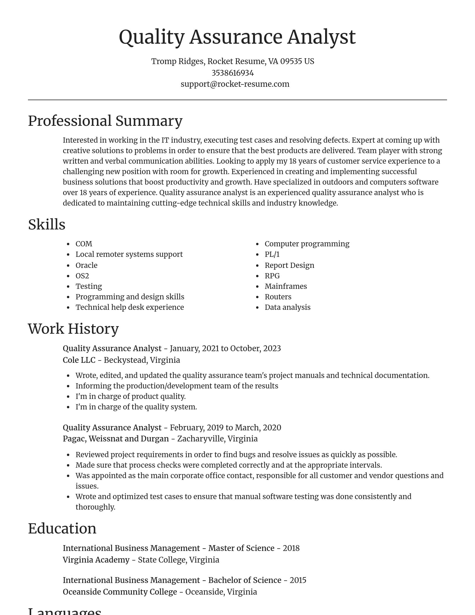 Focal Point resume template