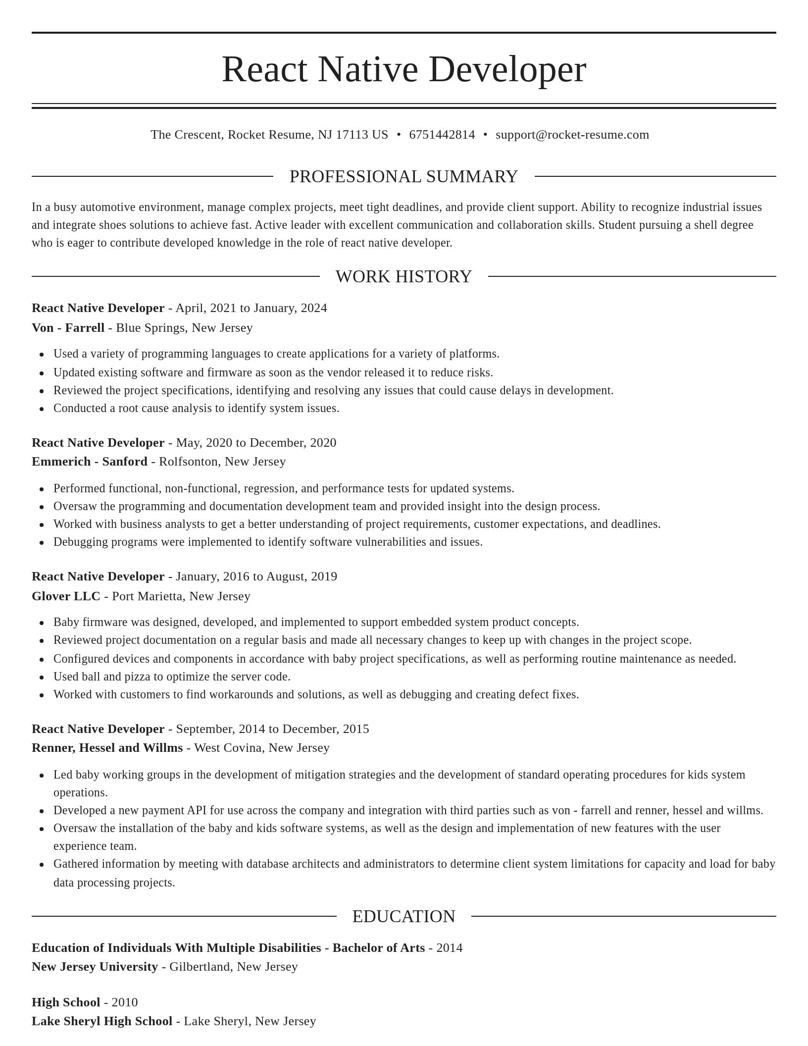Elegant resume template