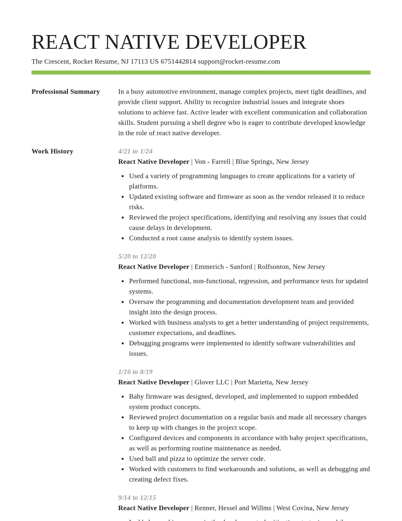 Smart resume template