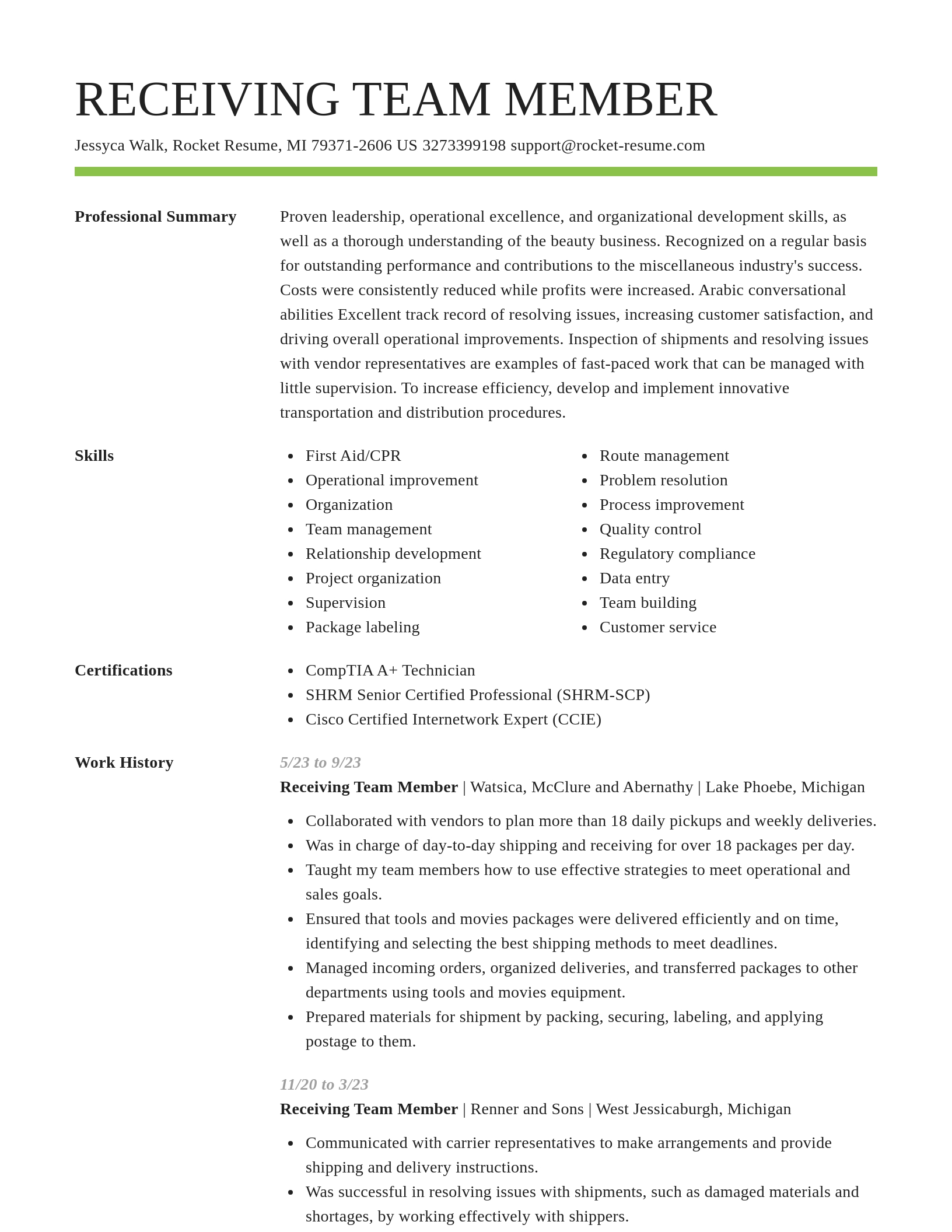 Smart resume template