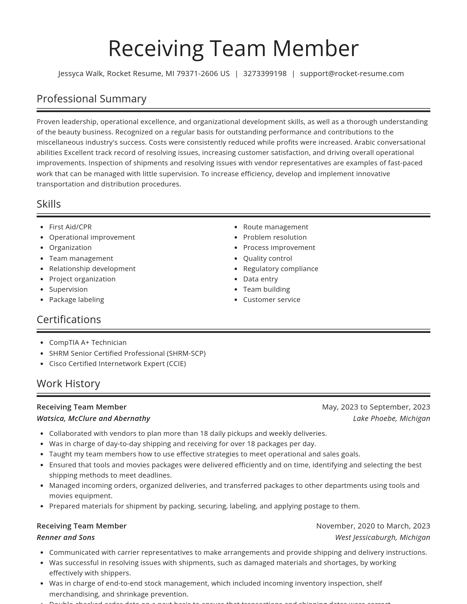 Spotlight resume template