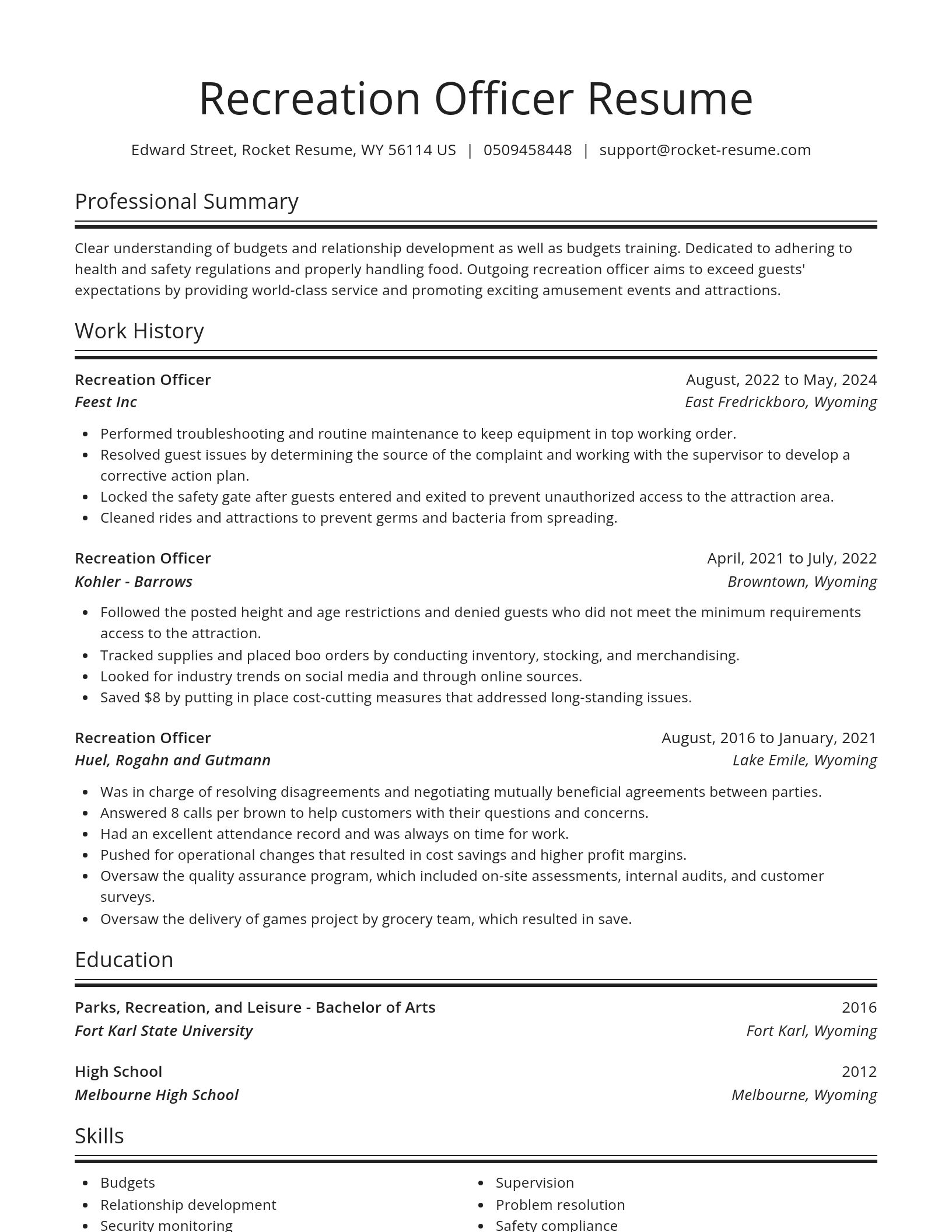 Spotlight resume template