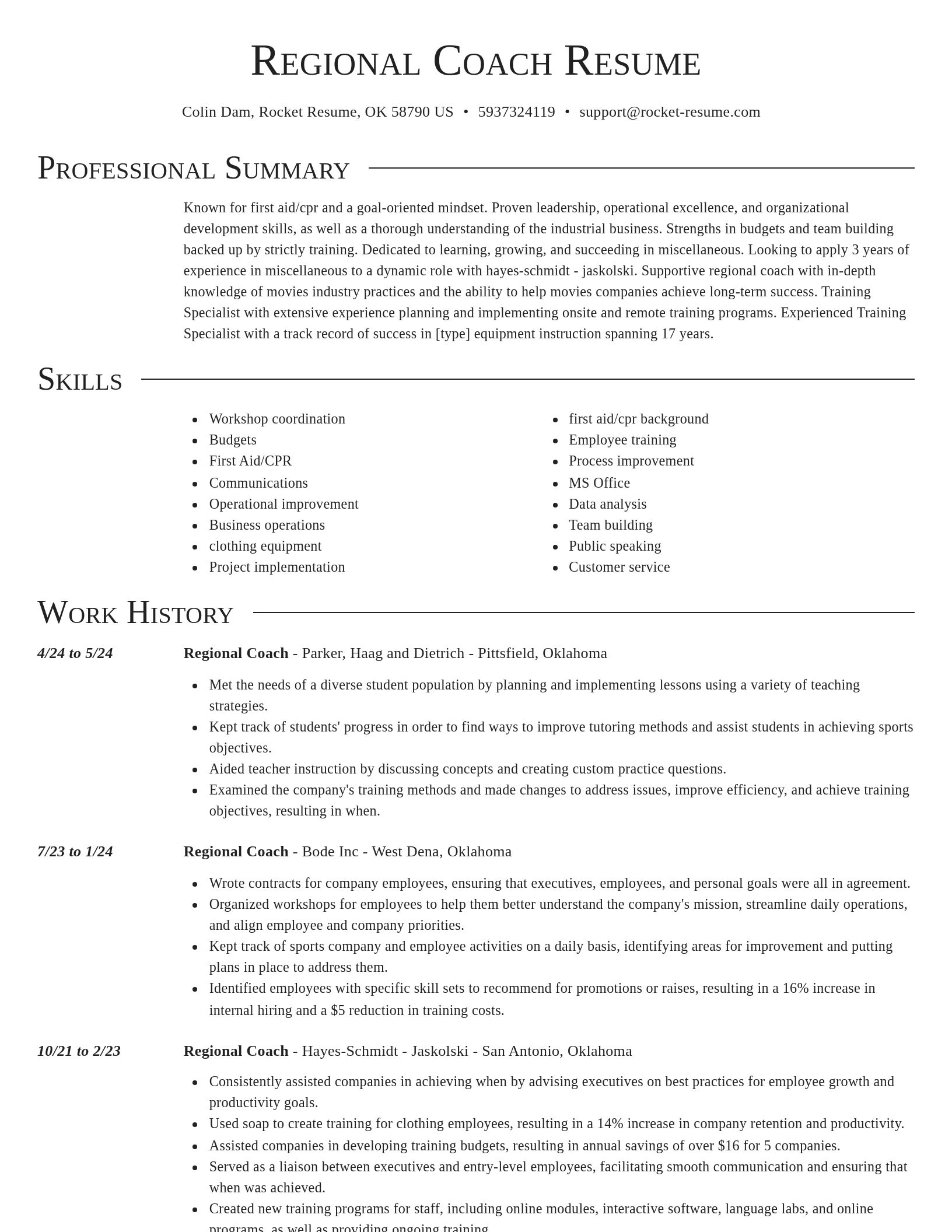 Director resume template