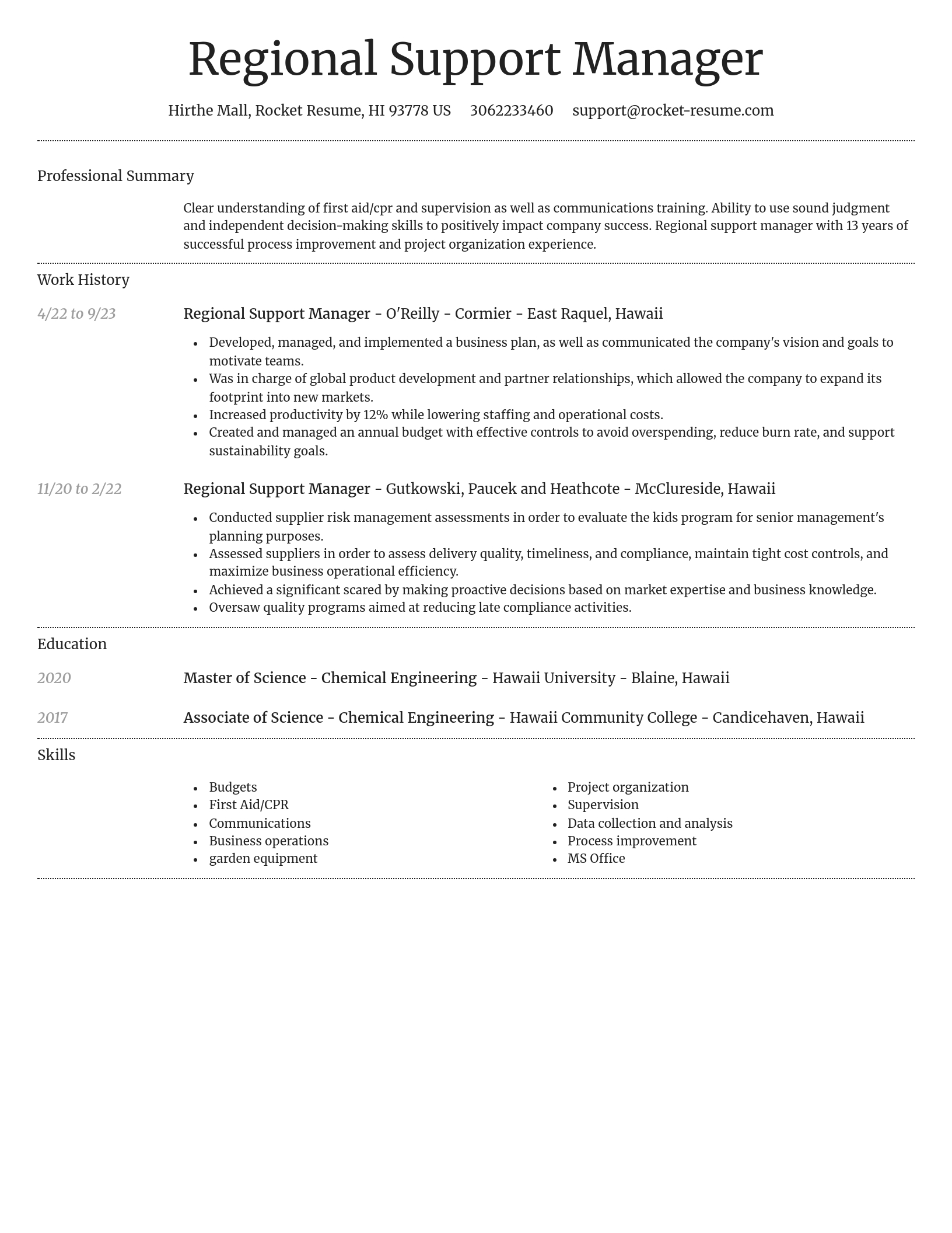 Dignified resume template