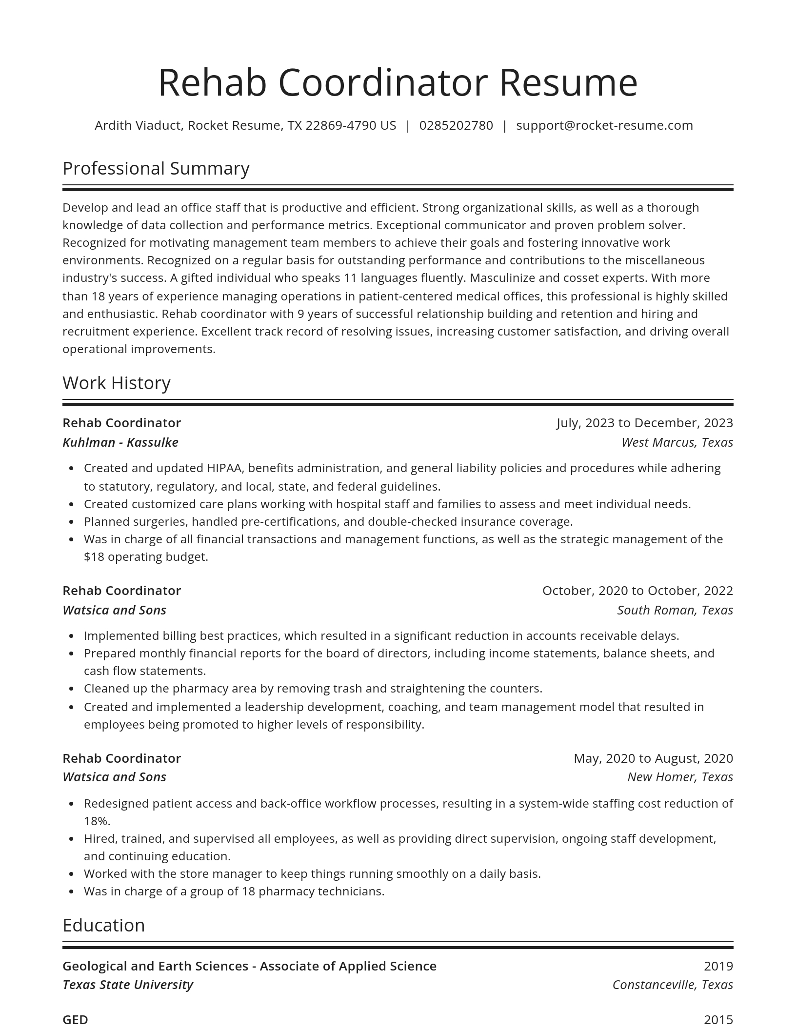 Spotlight resume template
