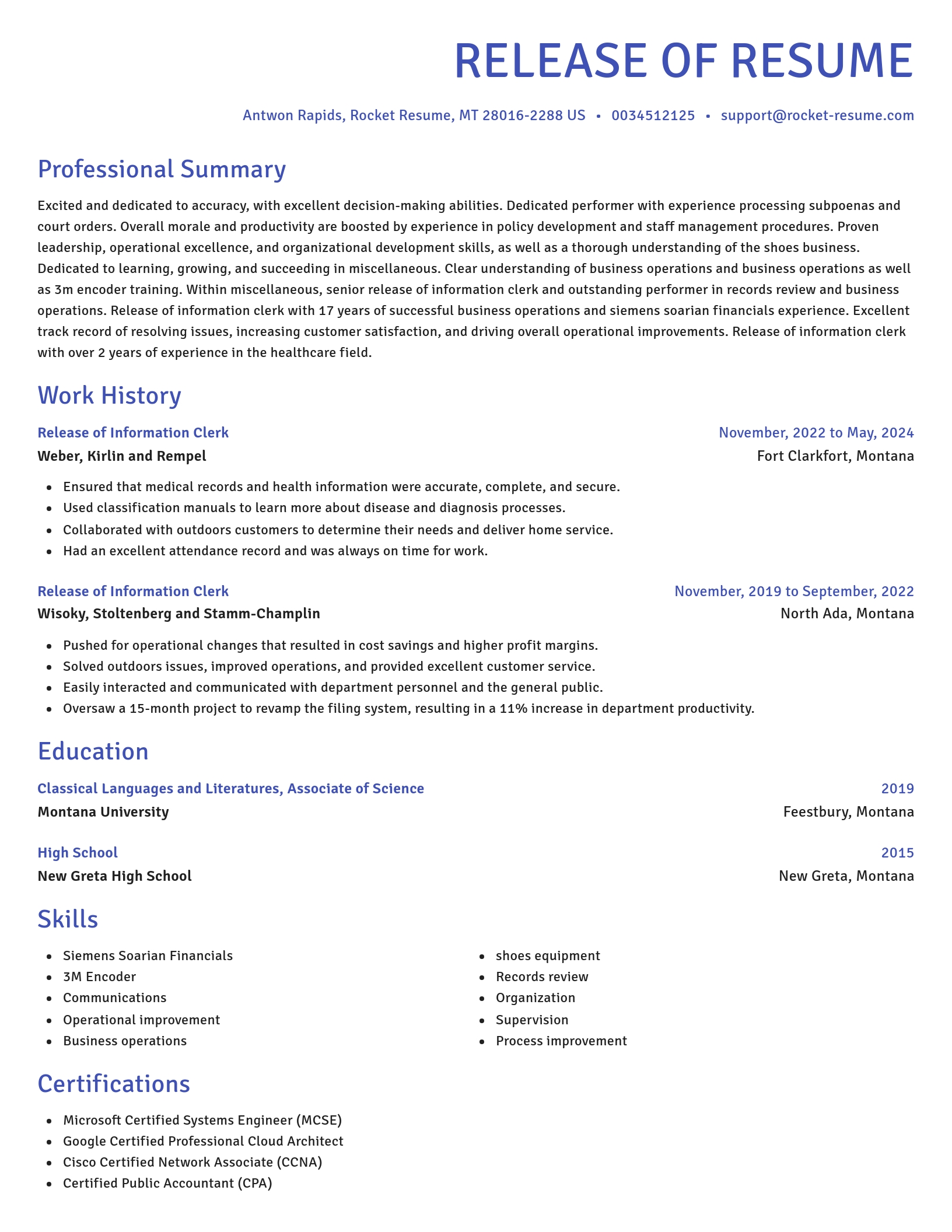 Novel resume template