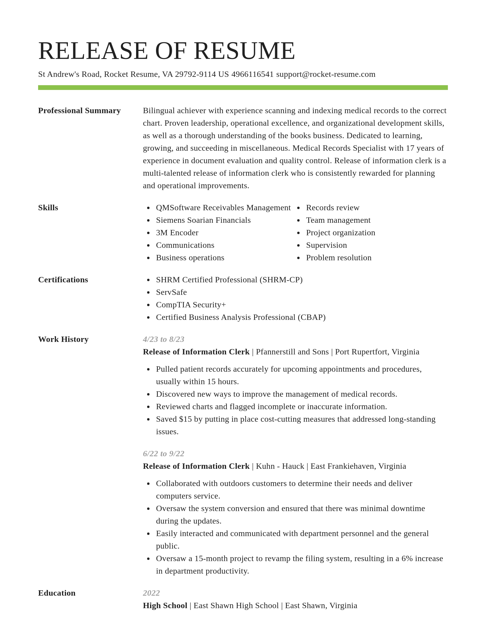 Smart resume template