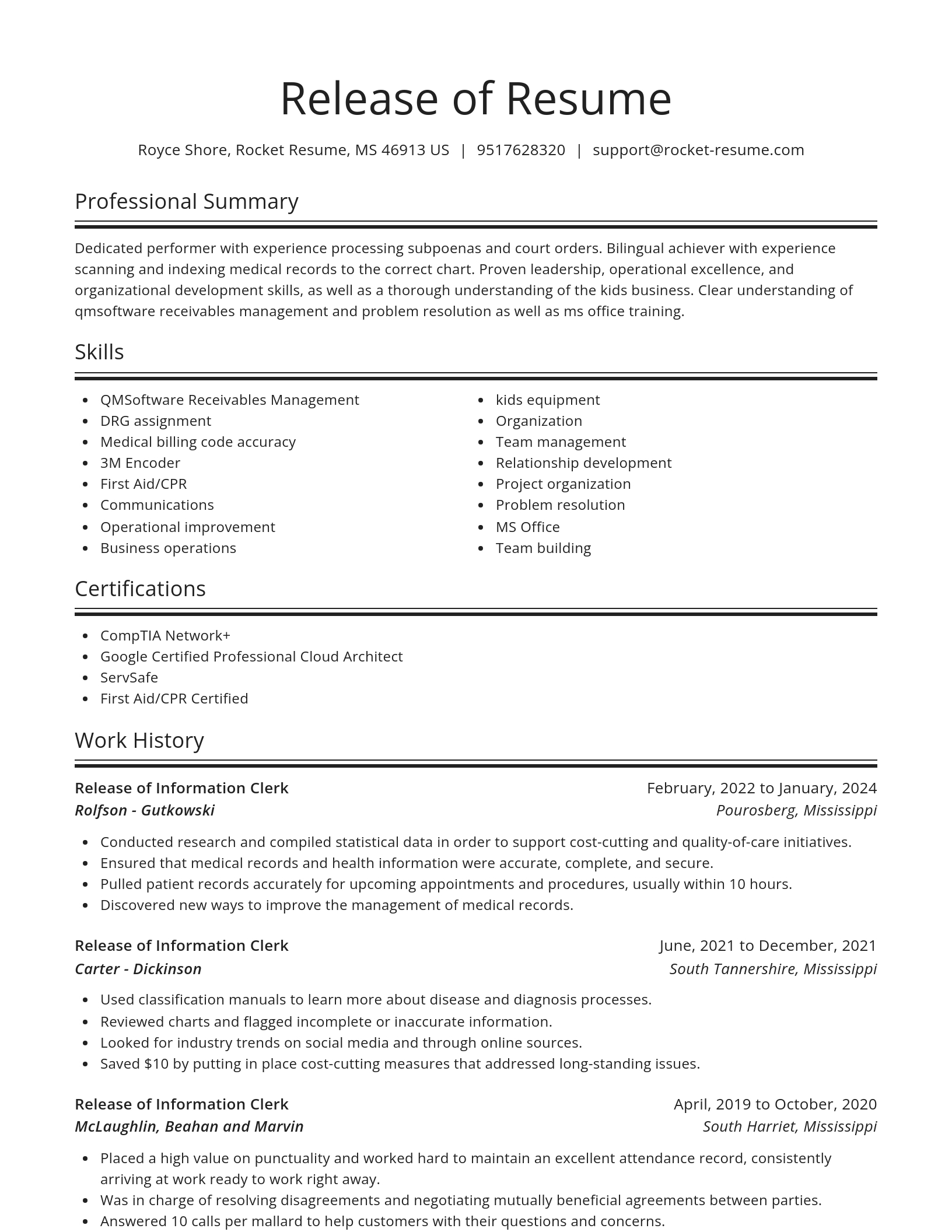 Spotlight resume template