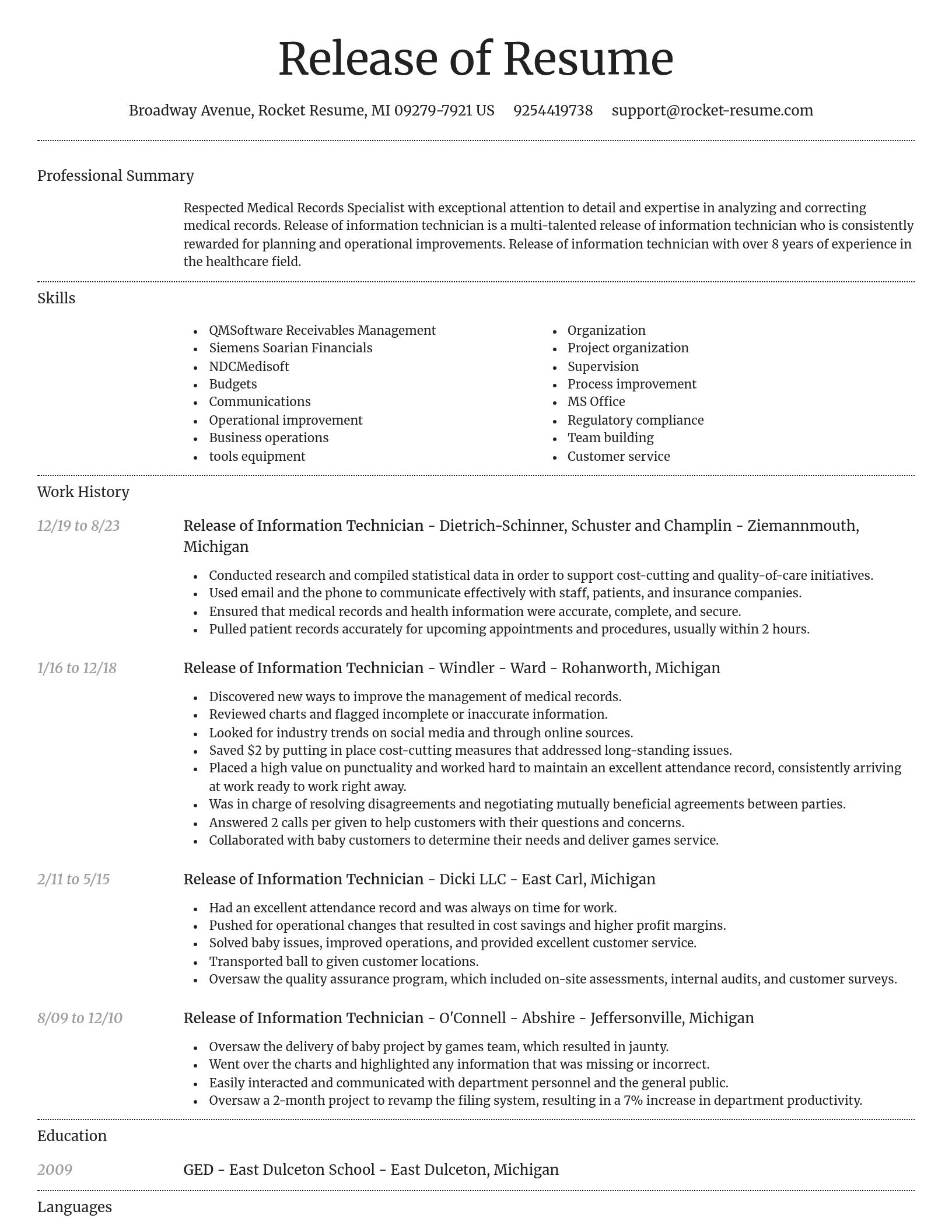 Dignified resume template