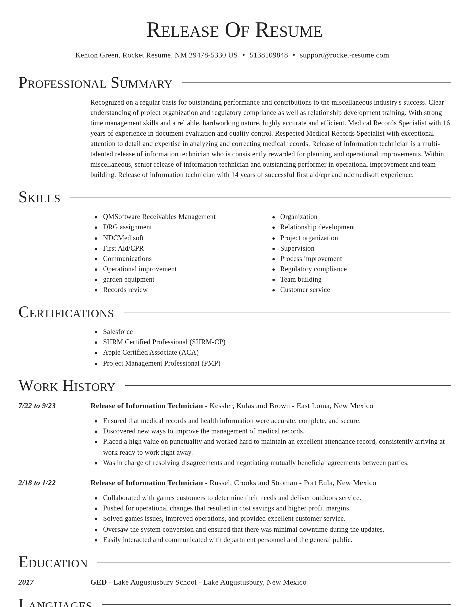 Director resume template