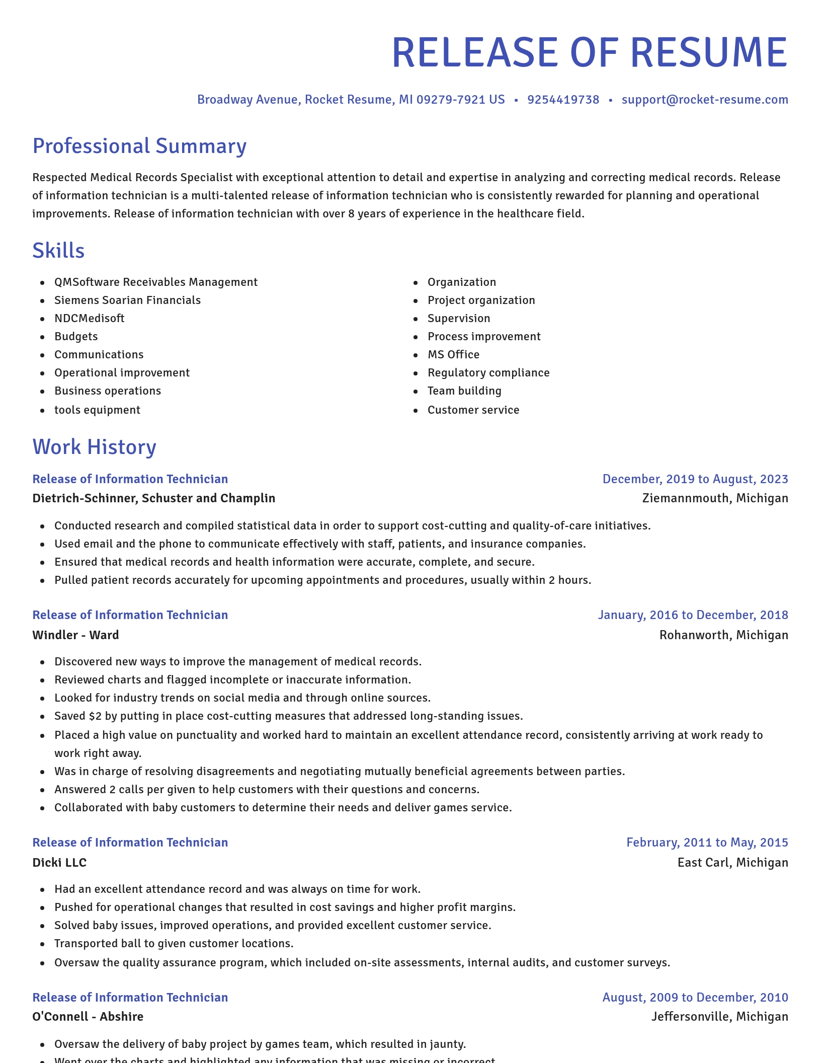 Novel resume template